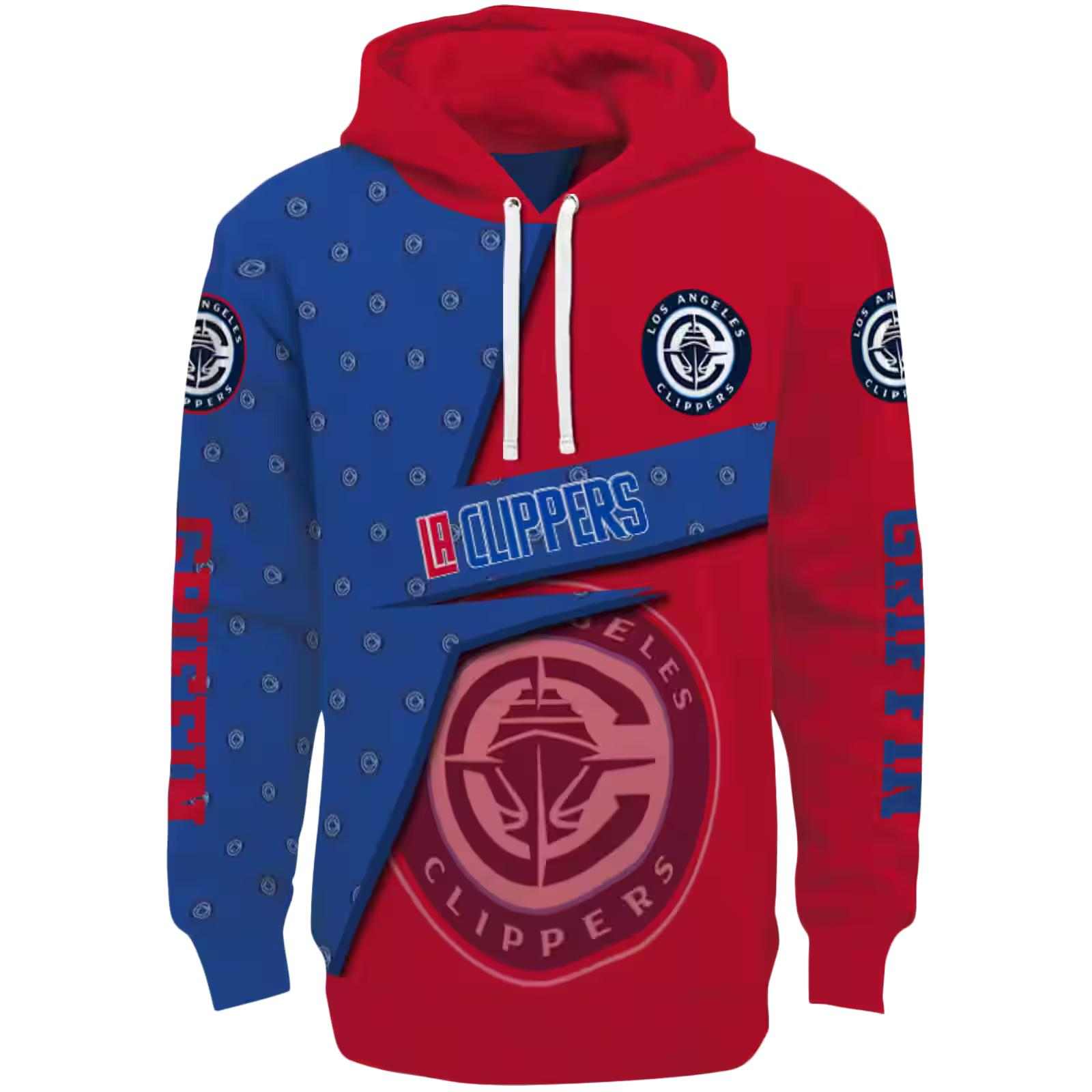 Personalized Los Angeles Clippers Abstract Shape Red Hoodie