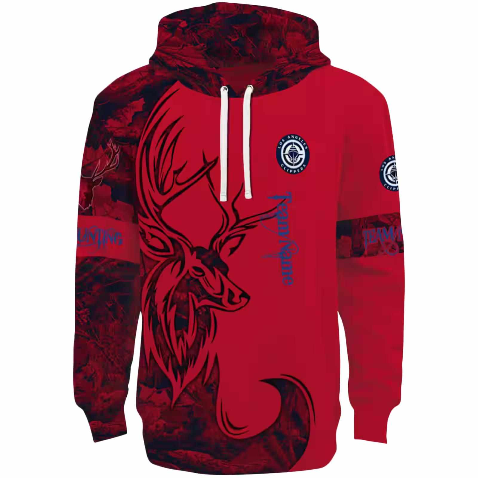 Personalized Los Angeles Clippers Deer Silhouette Red Hoodie