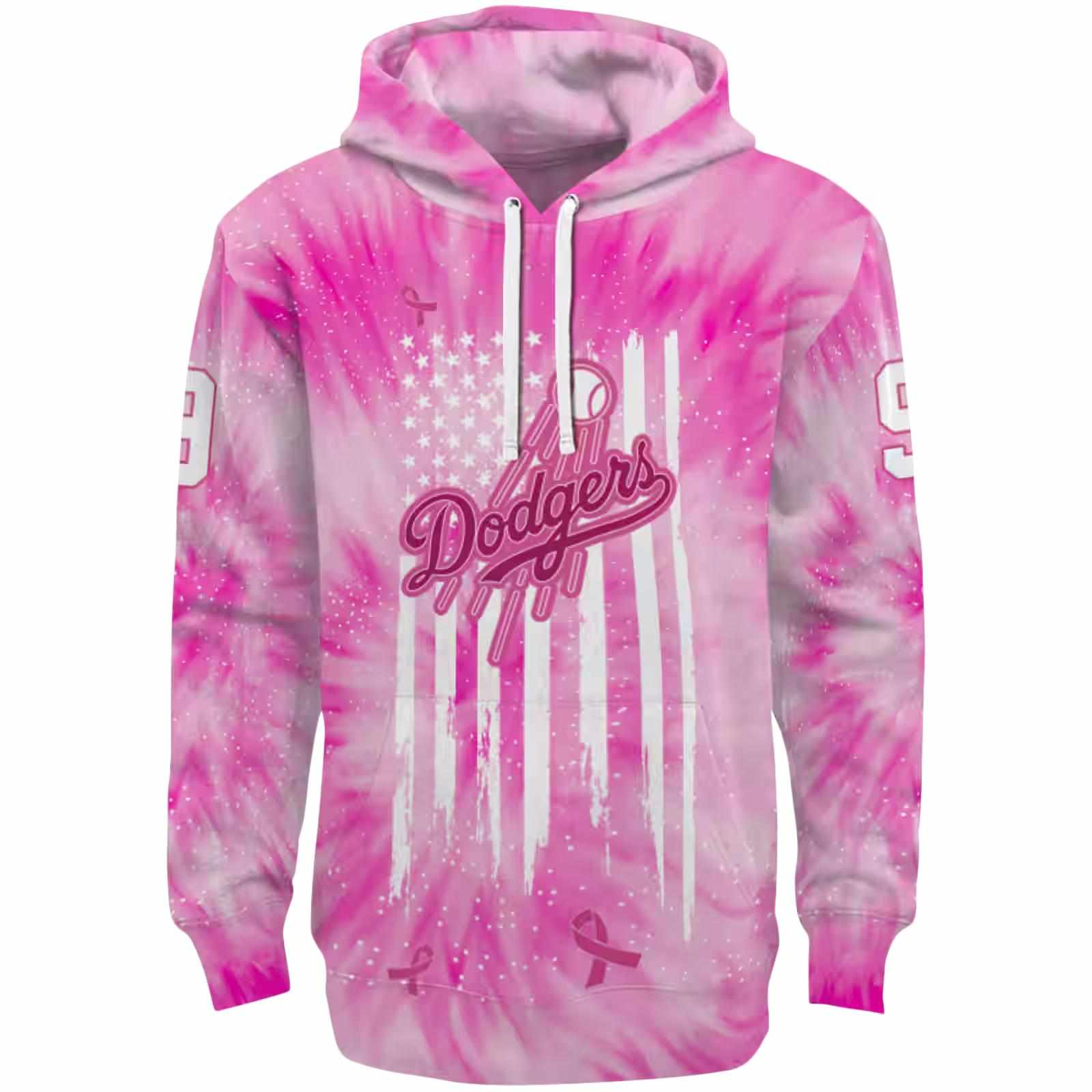 Personalized Los Angeles Dodgers Cancer Support Pink Hoodie