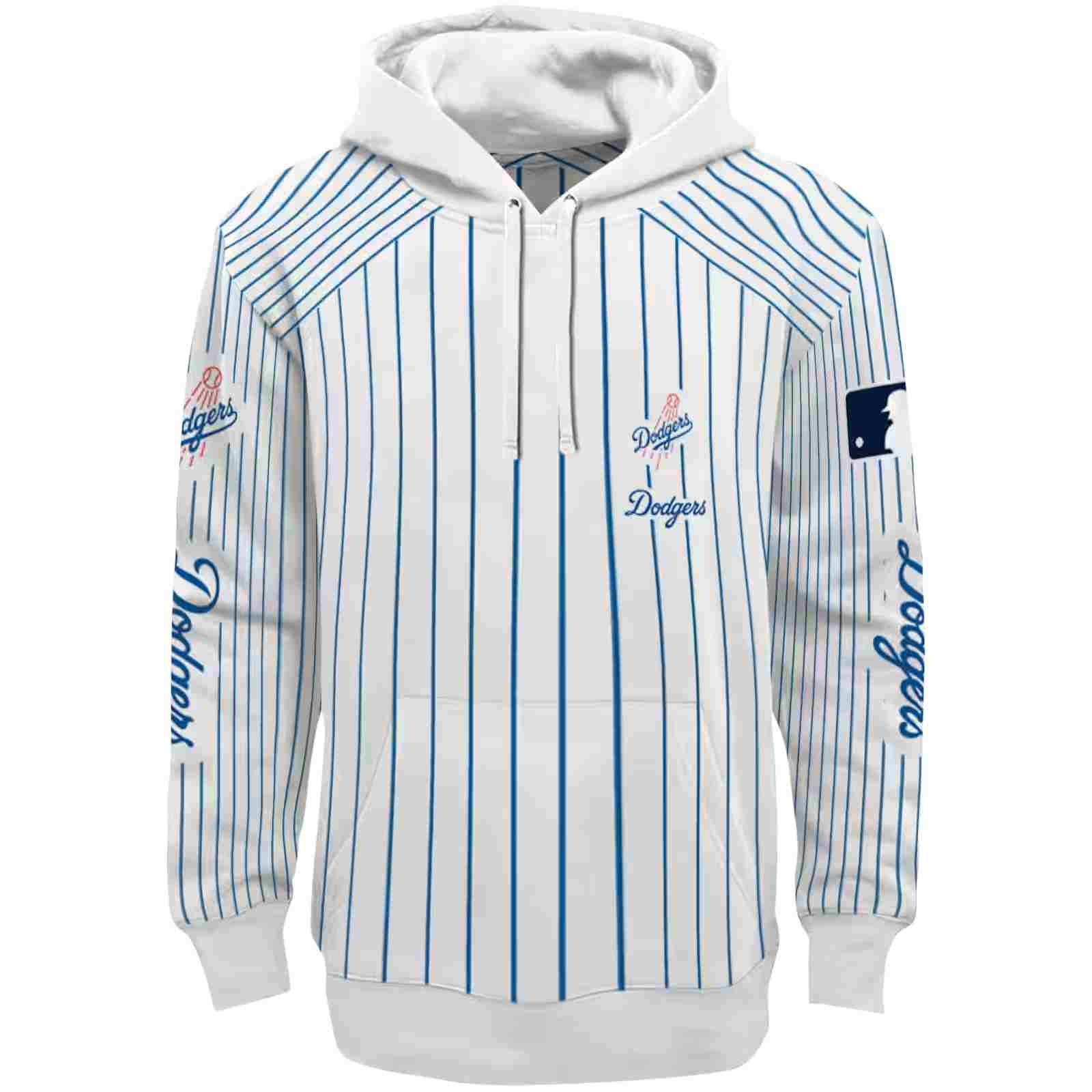 Personalized Los Angeles Dodgers Pinstripe Pattern Blue White Hoodie