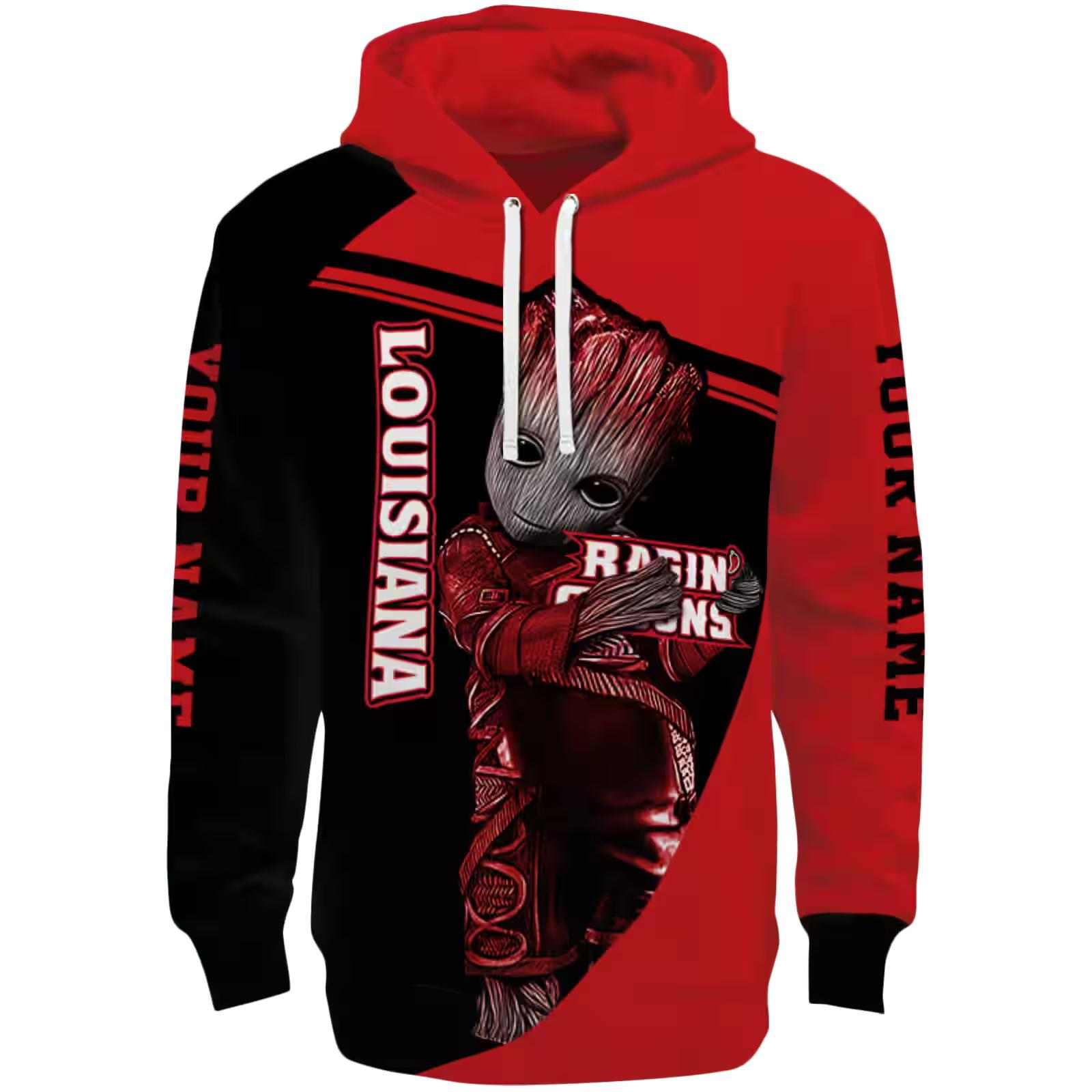 Personalized Louisiana Ragin’ Cajuns Groot Red Hoodie
