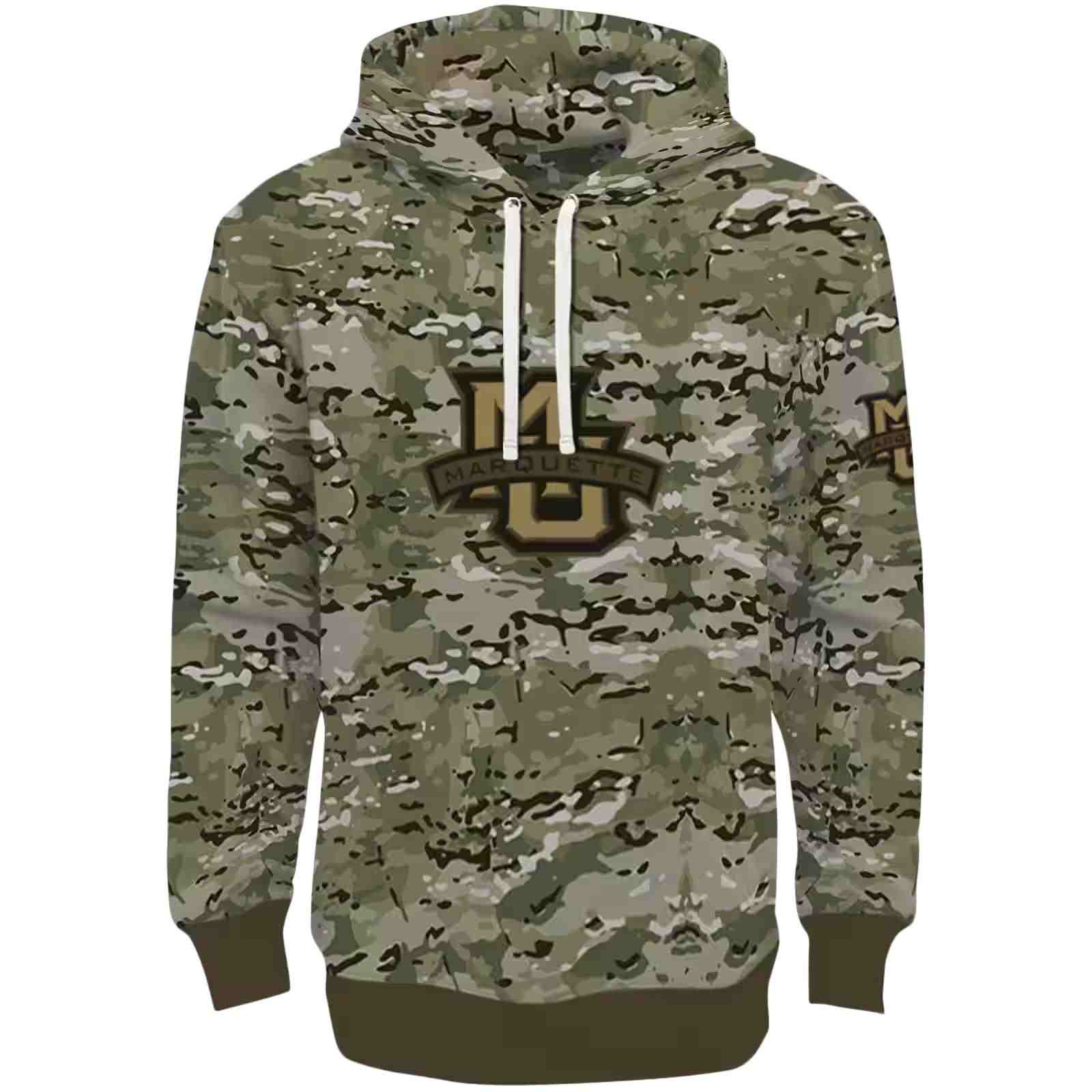 Personalized Marquette Golden Eagles Military Style Hoodie