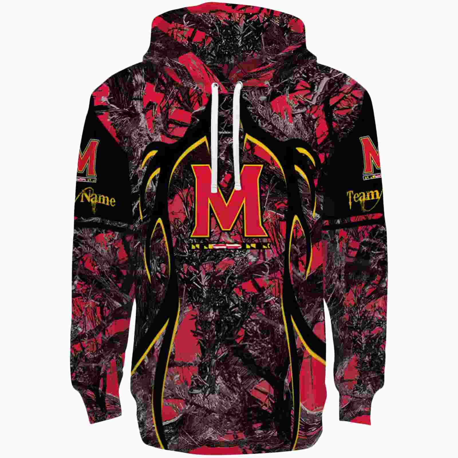 Personalized Maryland Terrapins Hunting Theme Red Black Hoodie
