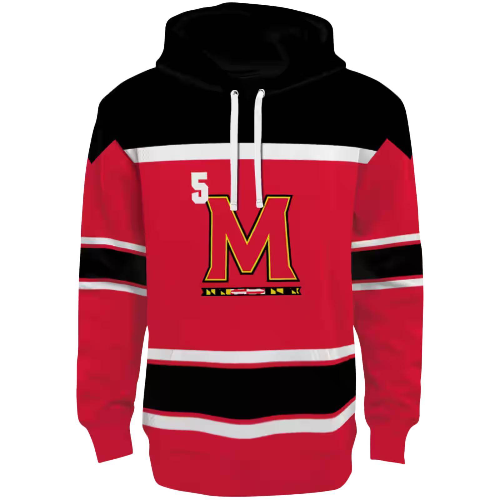 Personalized Maryland Terrapins Striped Pattern Red Hoodie