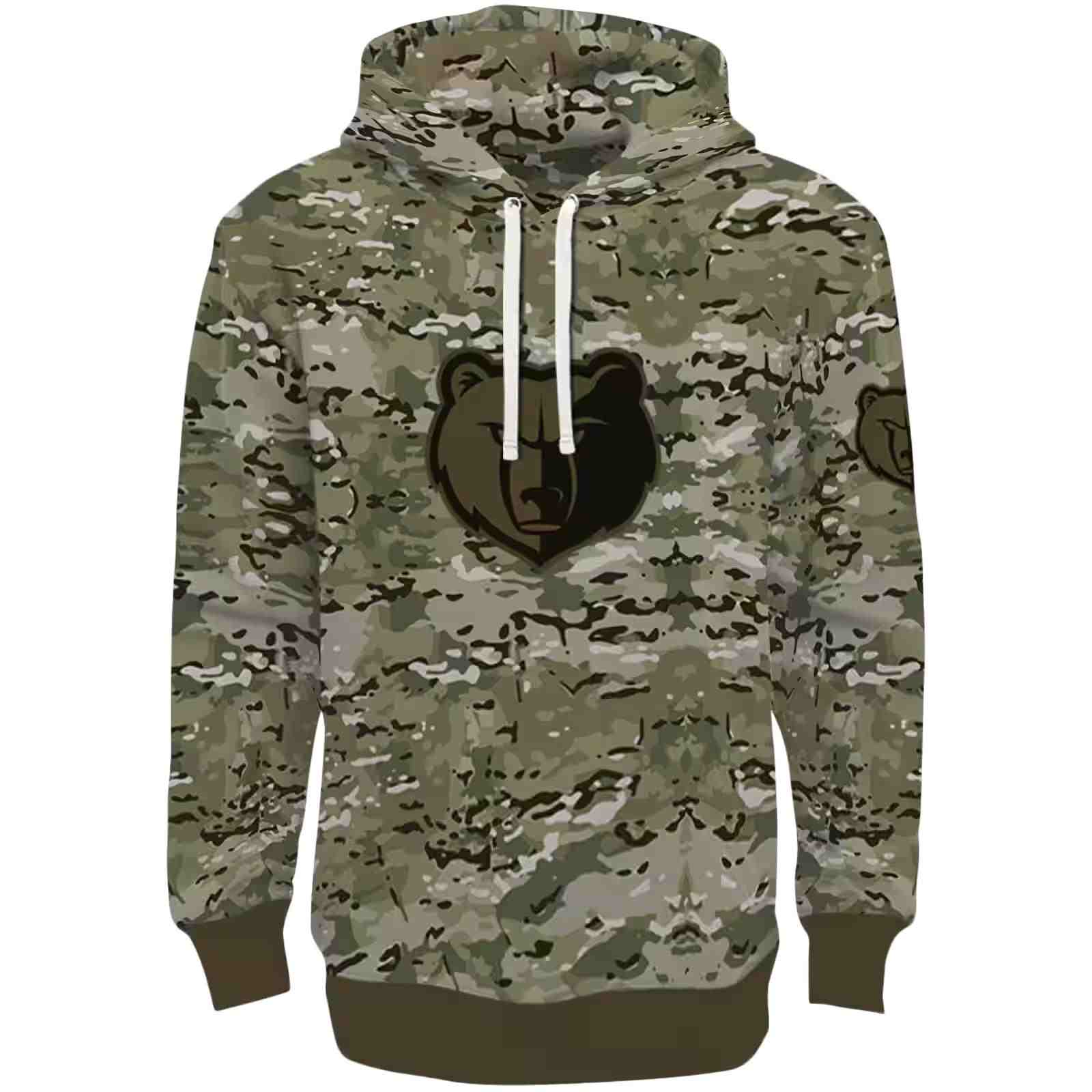 Personalized Memphis Grizzlies Military Style Hoodie