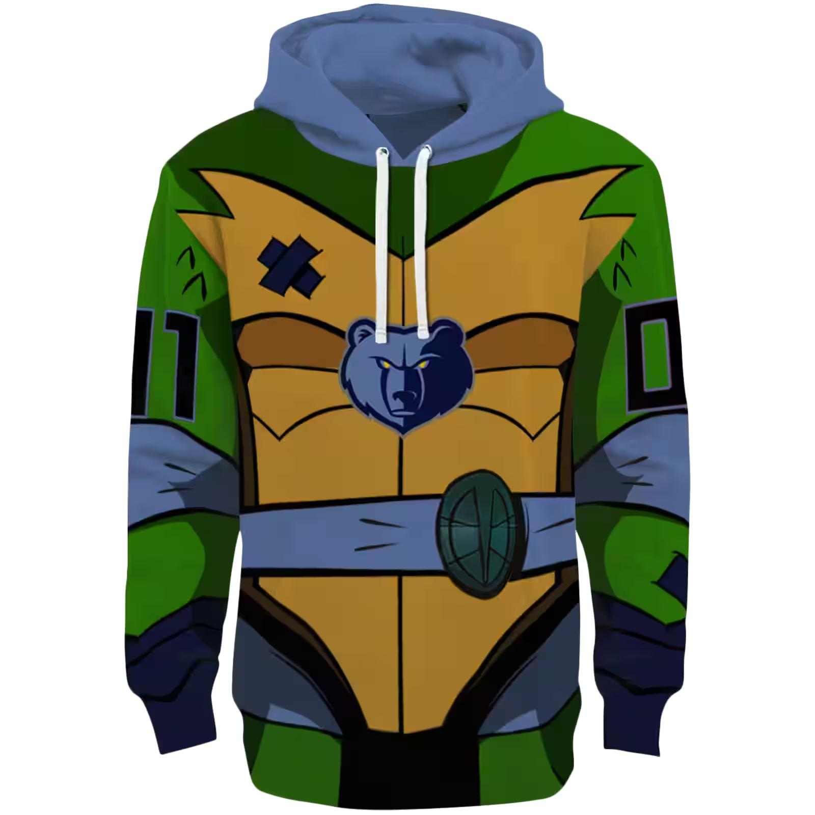 Personalized Memphis Grizzlies Superhero Armor Blue Green Hoodie