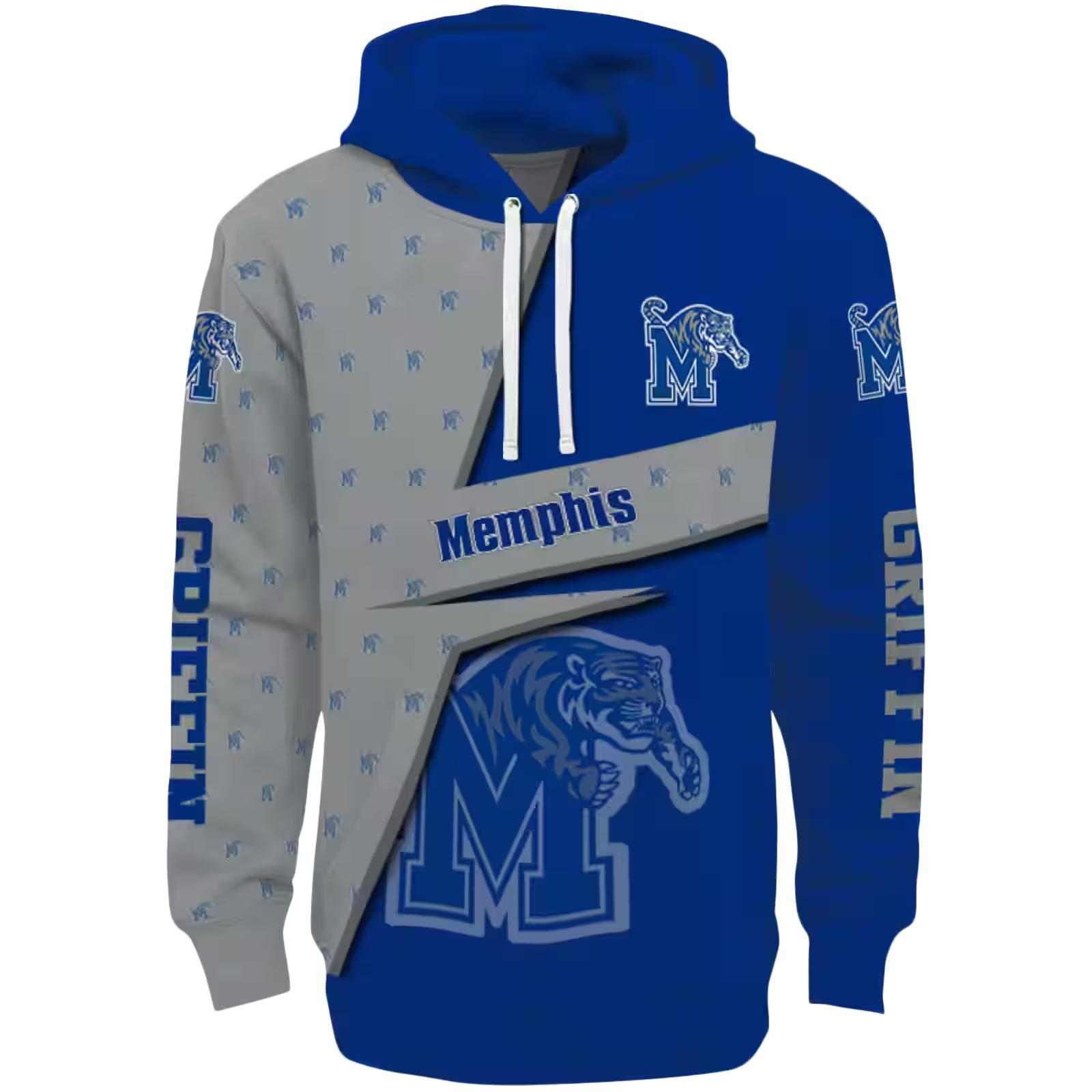 Personalized Memphis Tigers Abstract Shape Blue Hoodie