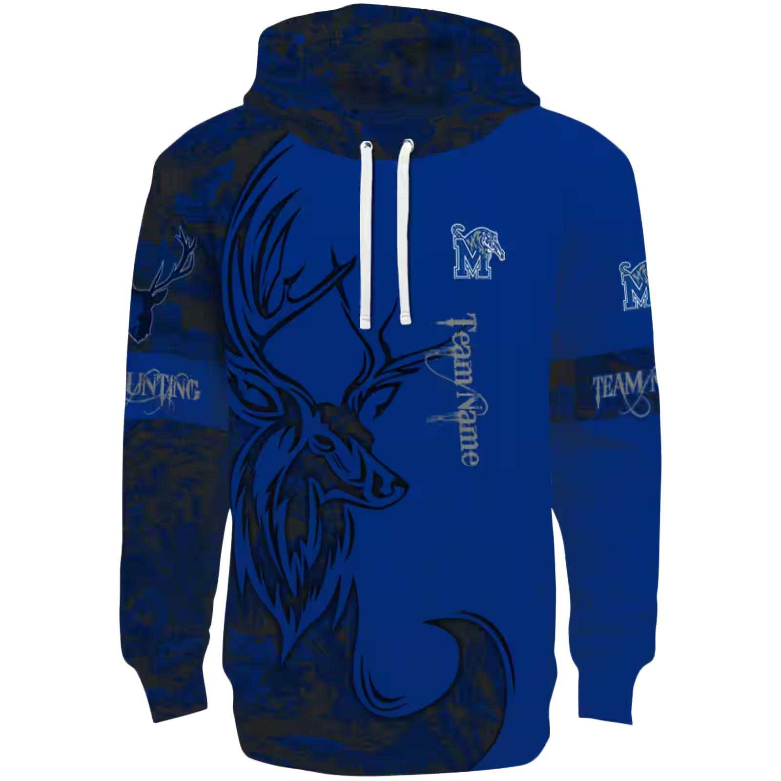 Personalized Memphis Tigers Deer Silhouette Blue Hoodie