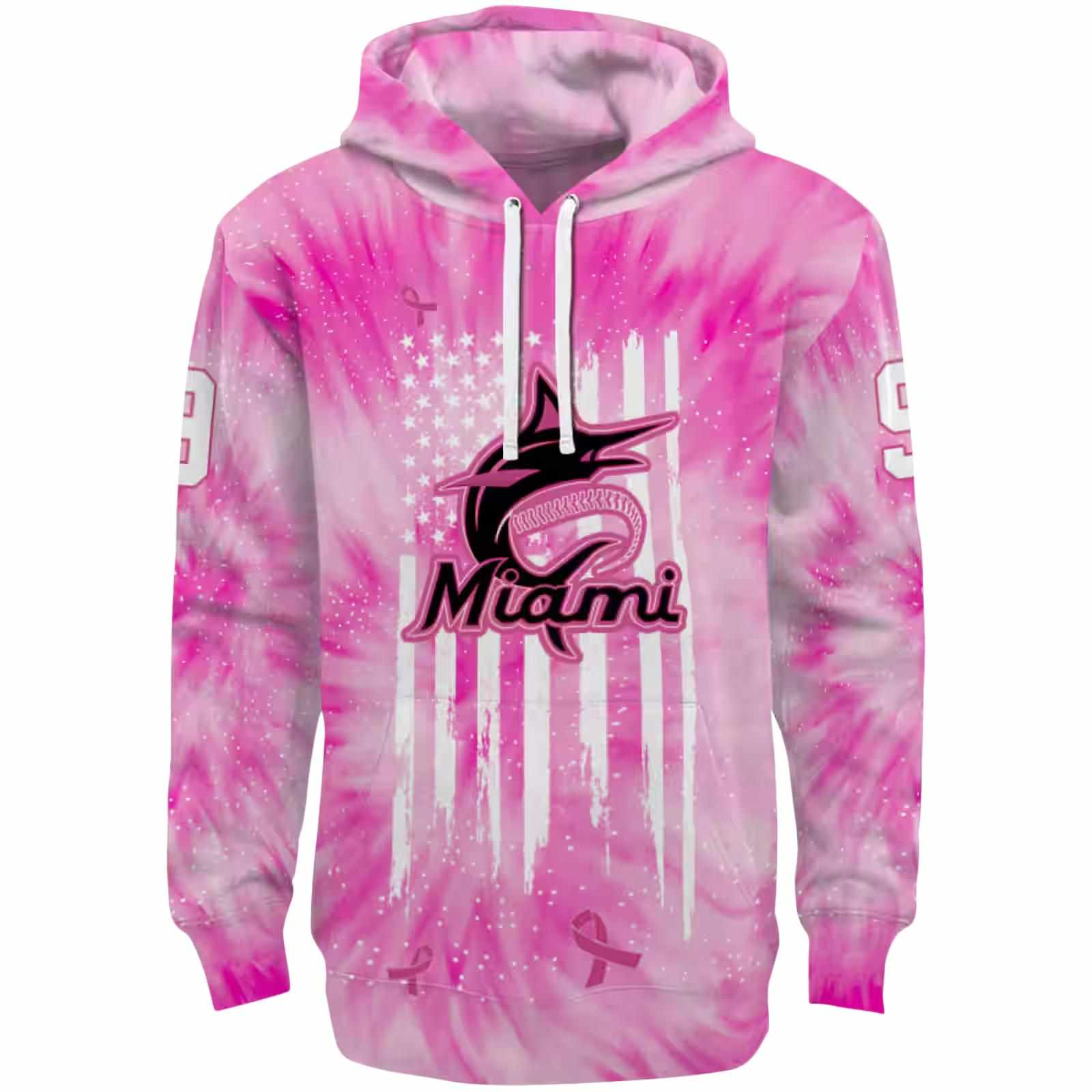 Personalized Miami Marlins Cancer Support Pink Hoodie