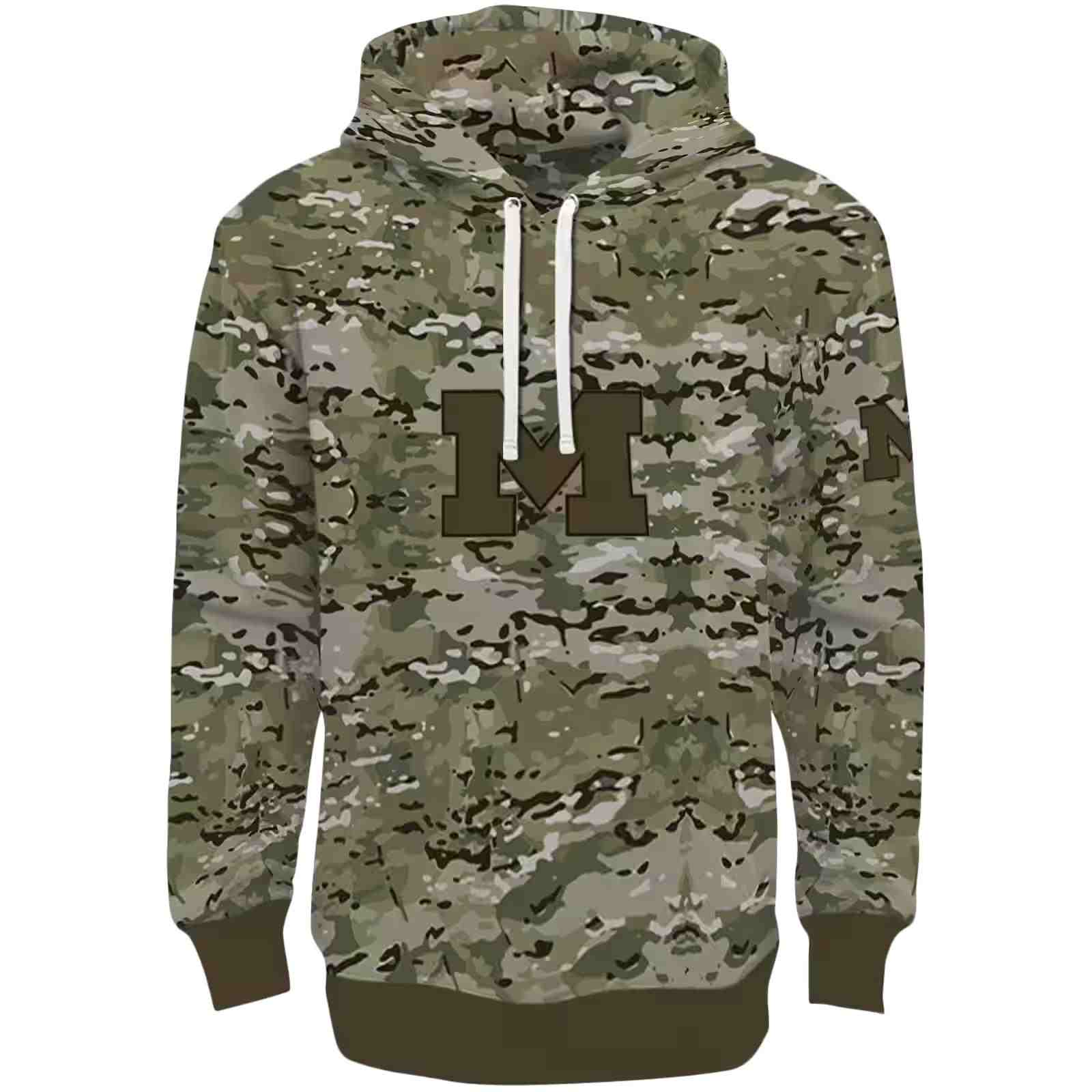 Personalized Michigan Wolverines Military Style Hoodie