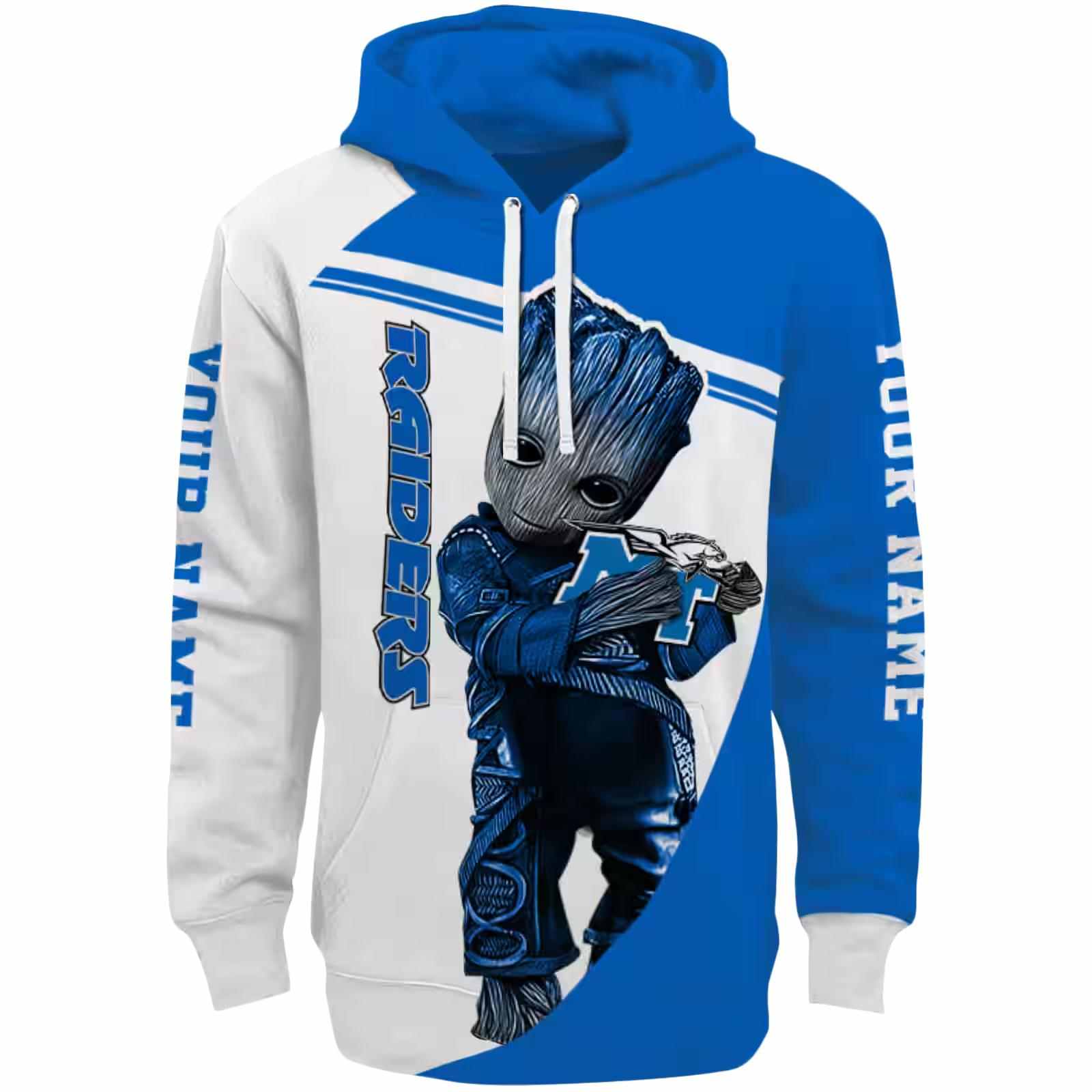 Personalized Middle Tennessee Blue Raiders Groot Blue Hoodie