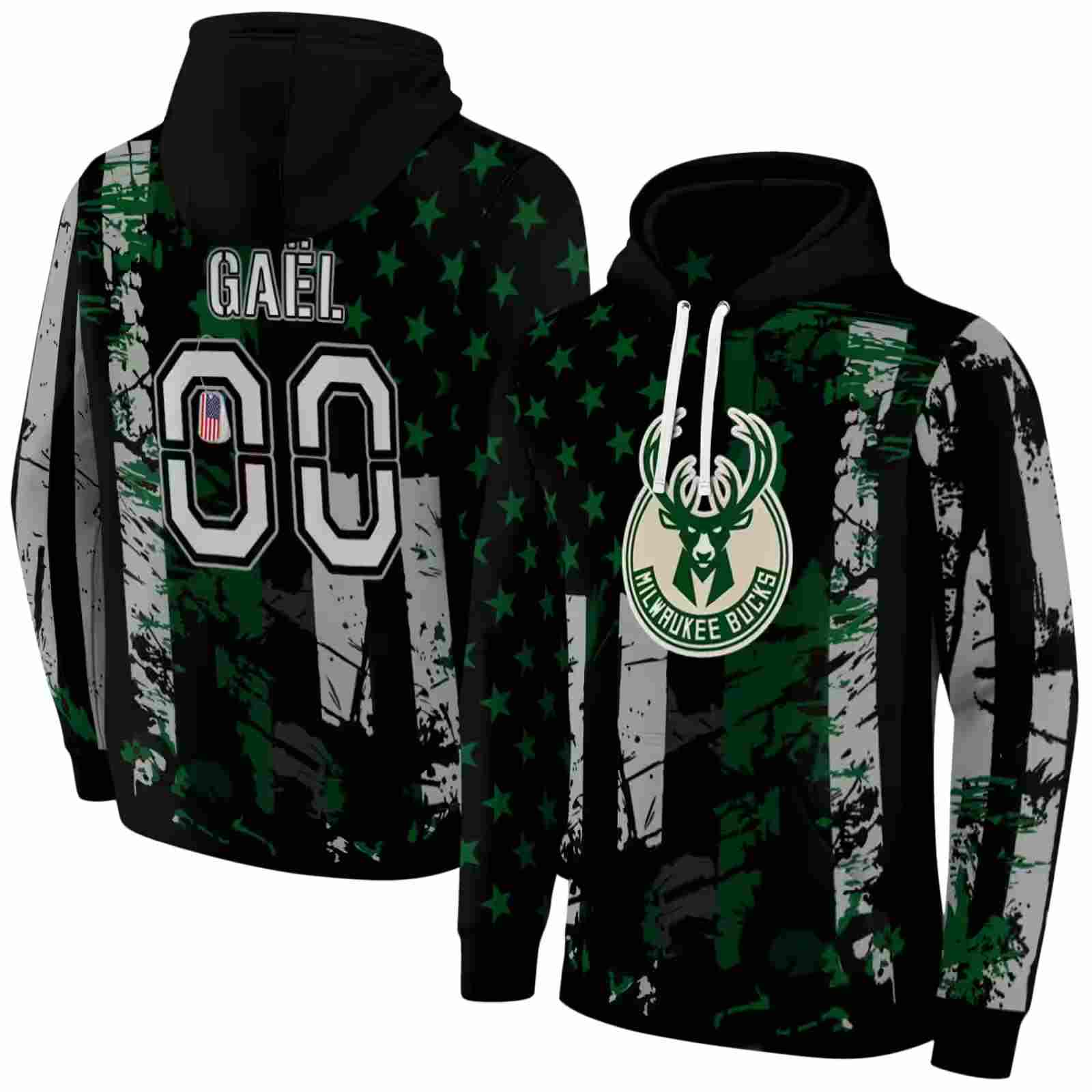 personalized milwaukee bucks distressed flag green black hoodie fashion forward