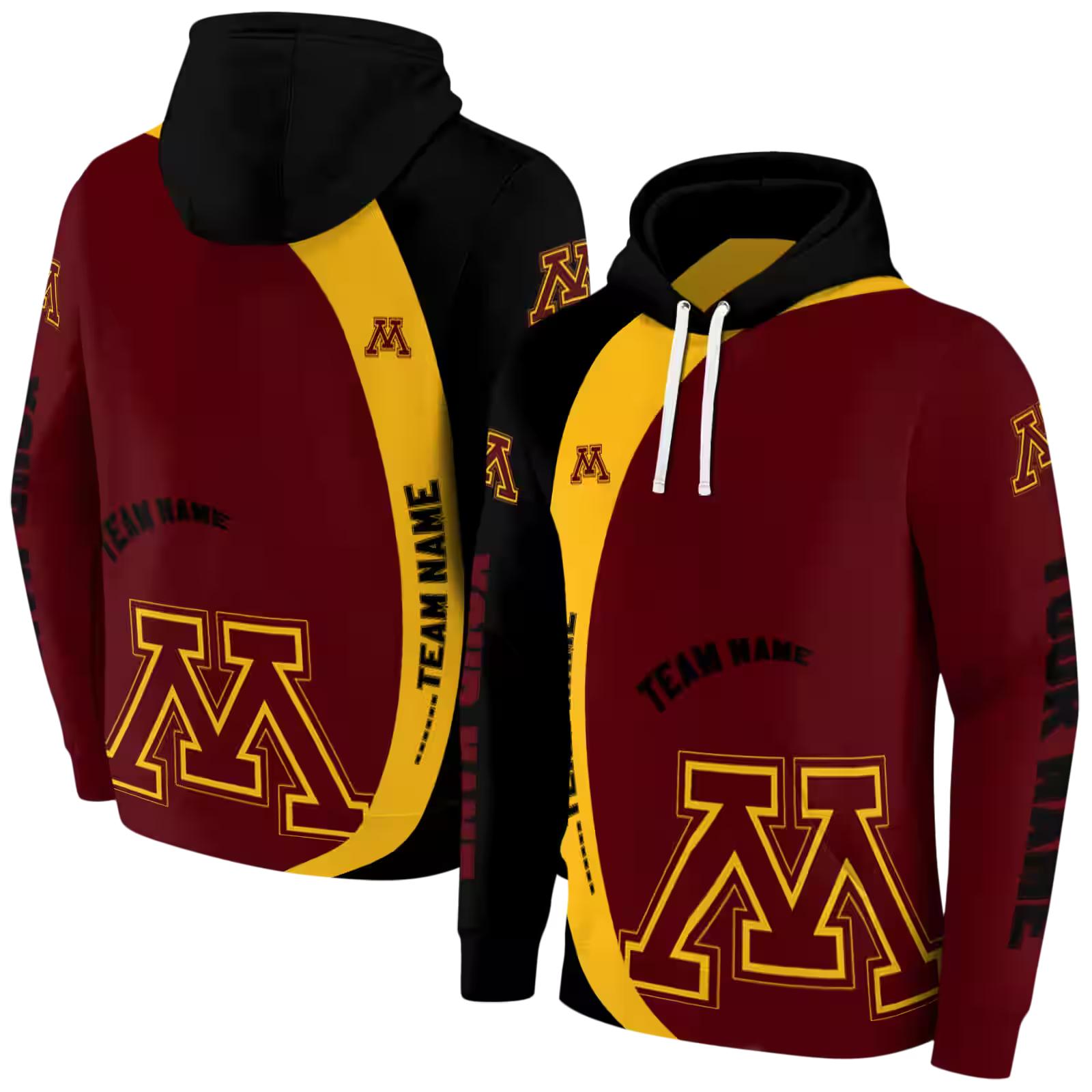 personalized minnesota golden gophers minimalist design maroon black hoodie fashion forward