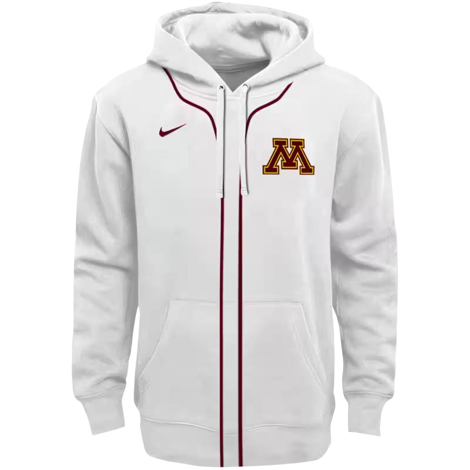Personalized Minnesota Golden Gophers Sporty Stripe White Hoodie