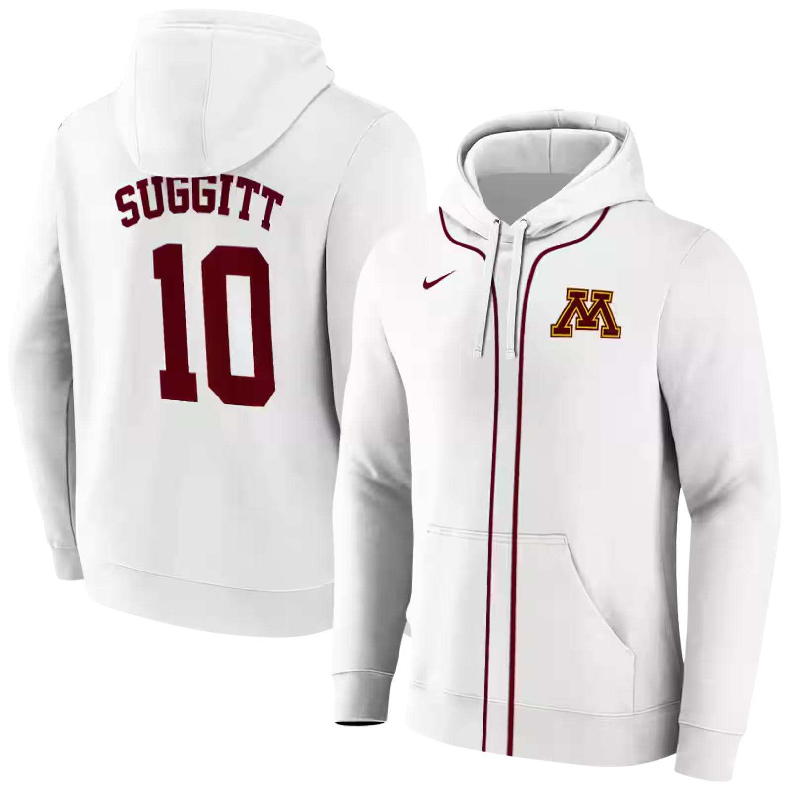 personalized minnesota golden gophers sporty stripe white hoodie fashion forward