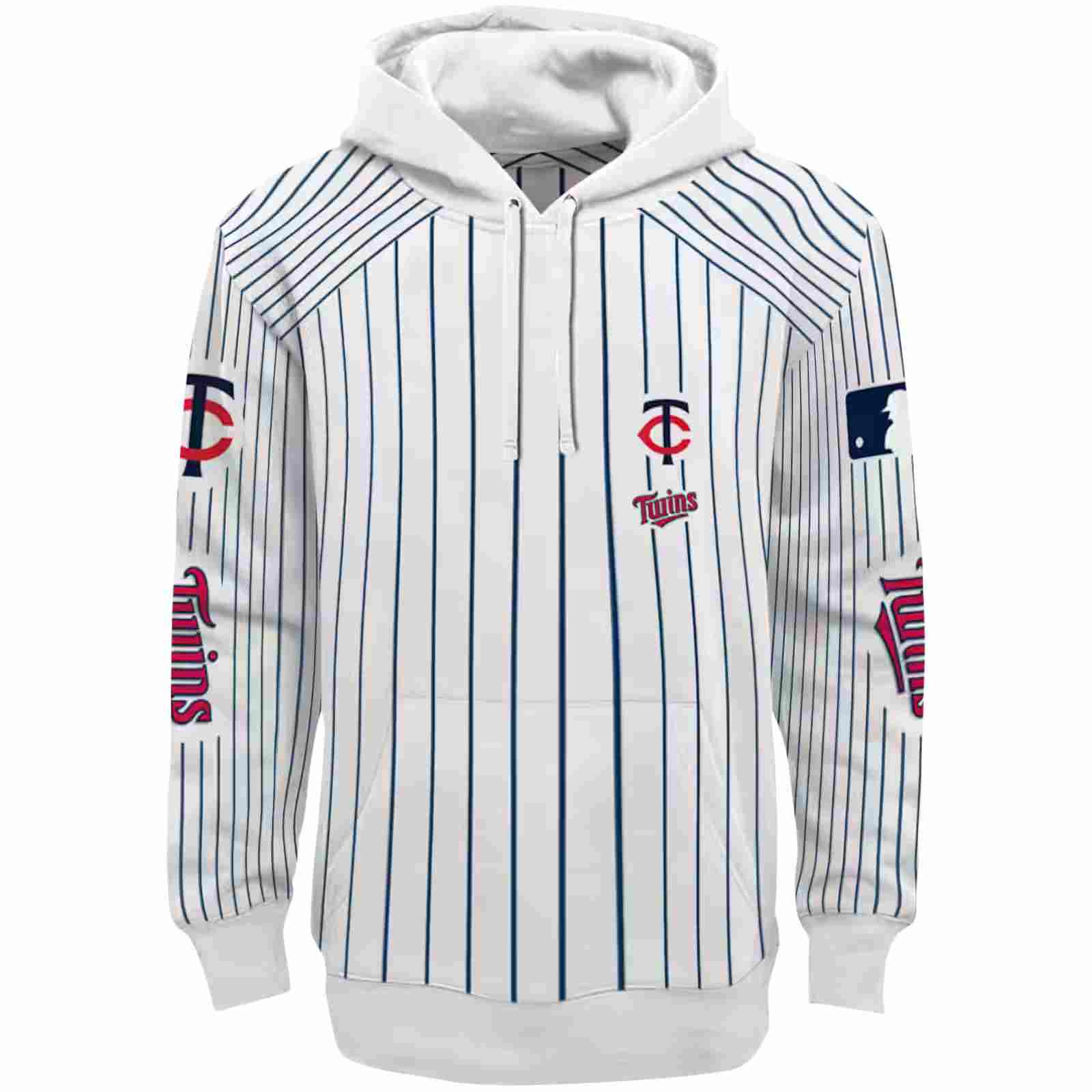 Personalized Minnesota Twins Pinstripe Pattern Navy White Hoodie