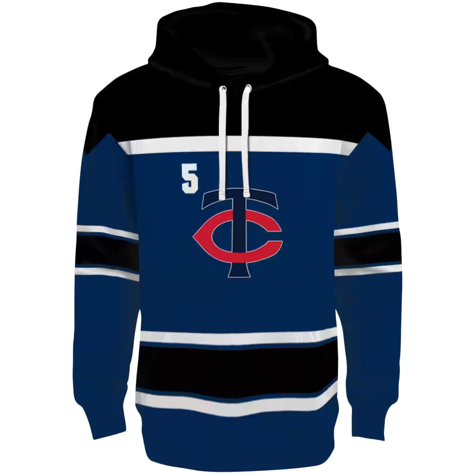 Personalized Minnesota Twins Striped Pattern Navy Hoodie