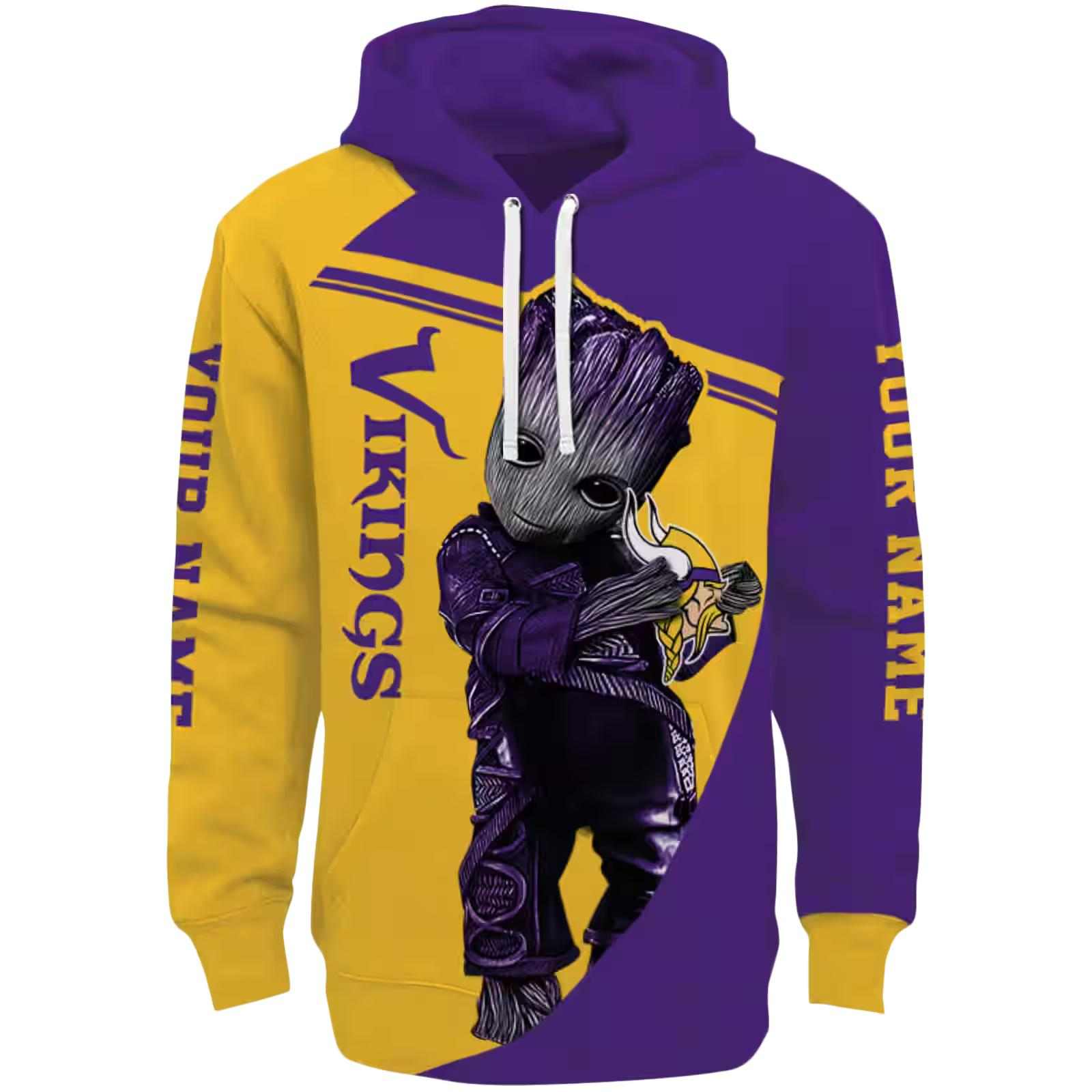 Personalized Minnesota Vikings Groot Purple Hoodie