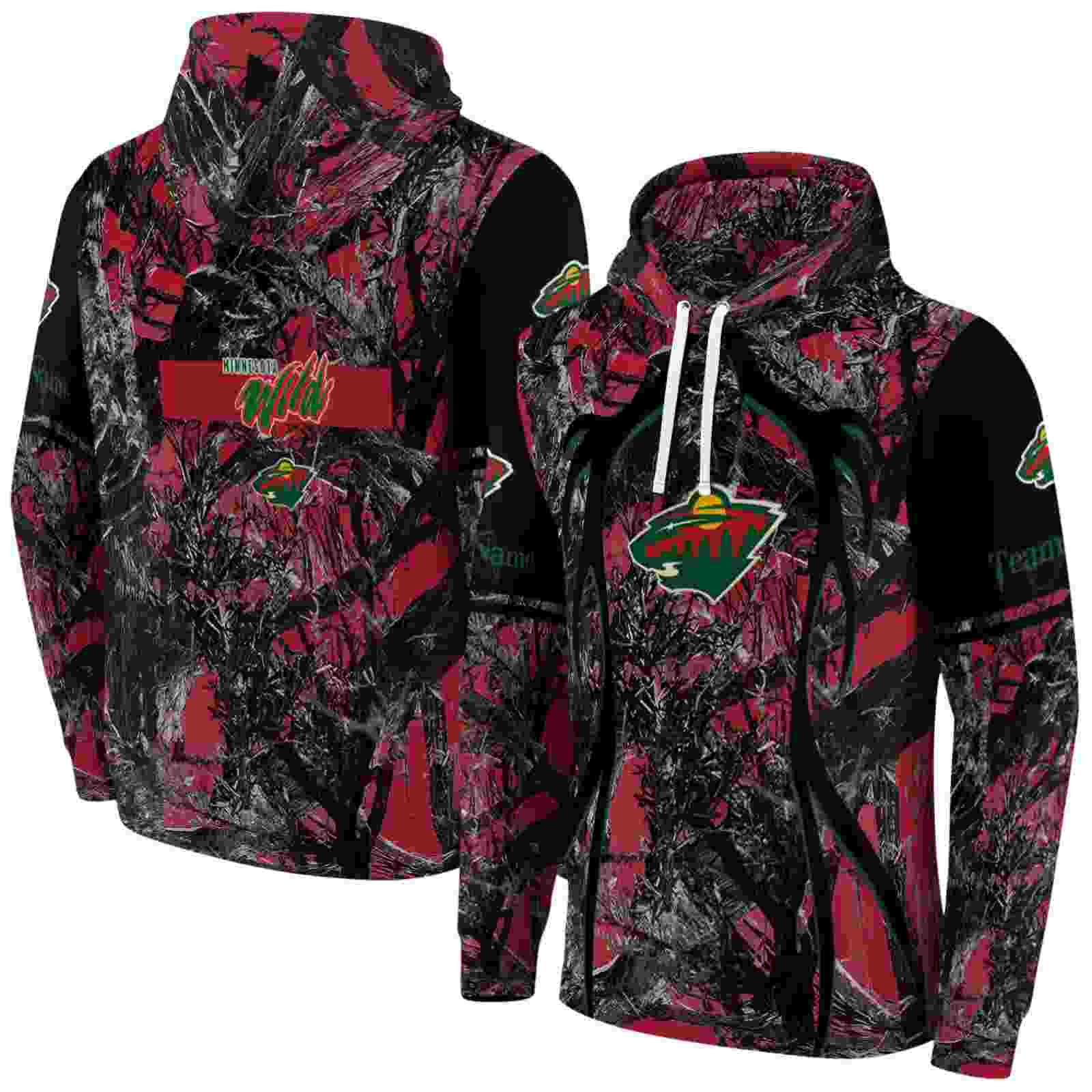 personalized minnesota wild hunting theme red black hoodie fashion forward