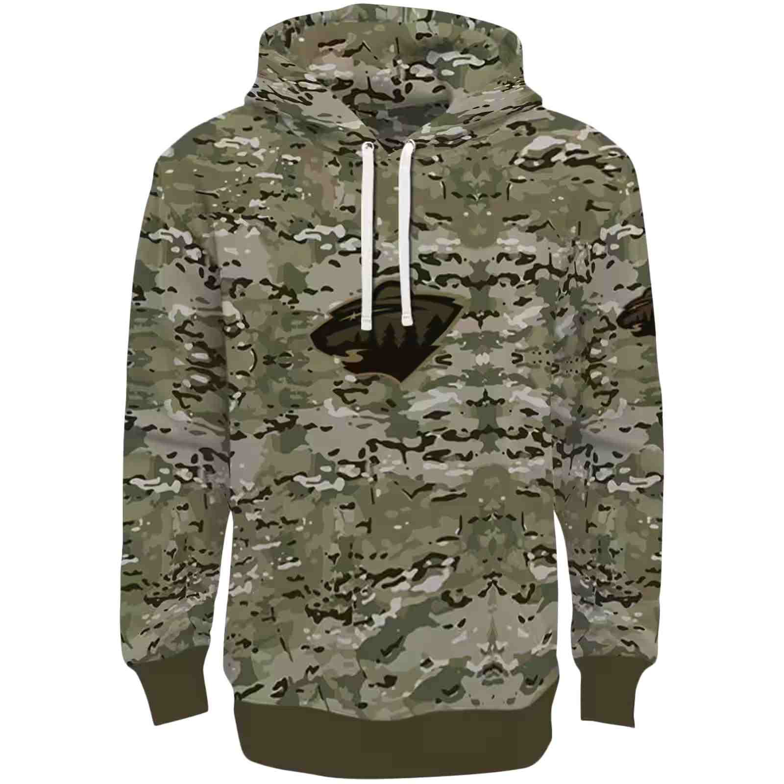 Personalized Minnesota Wild Military Style Hoodie