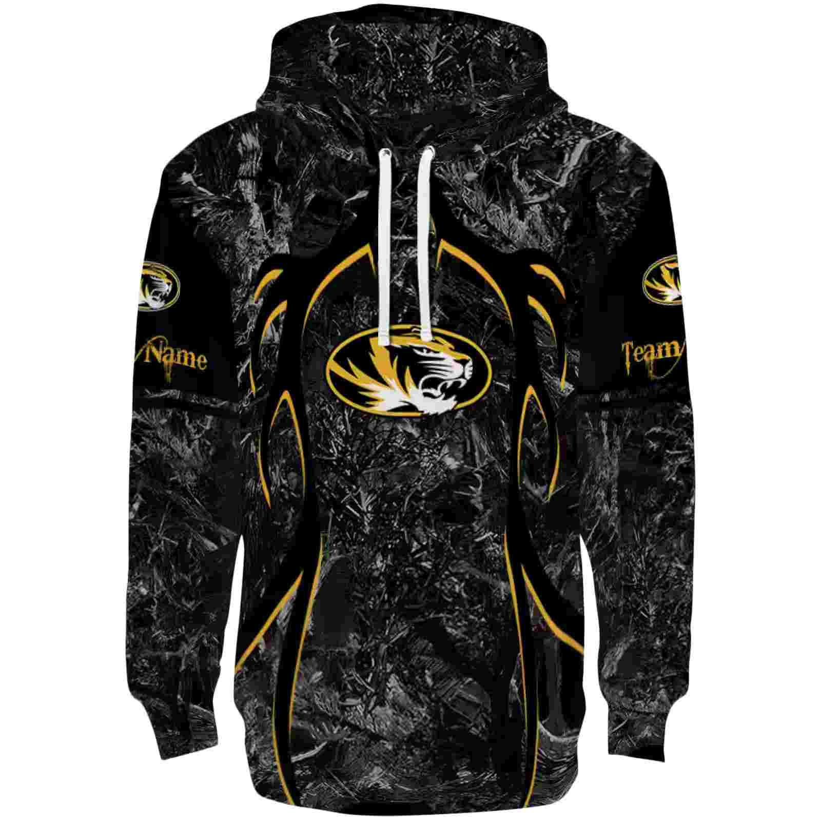 Personalized Missouri Tigers Hunting Theme Black Hoodie