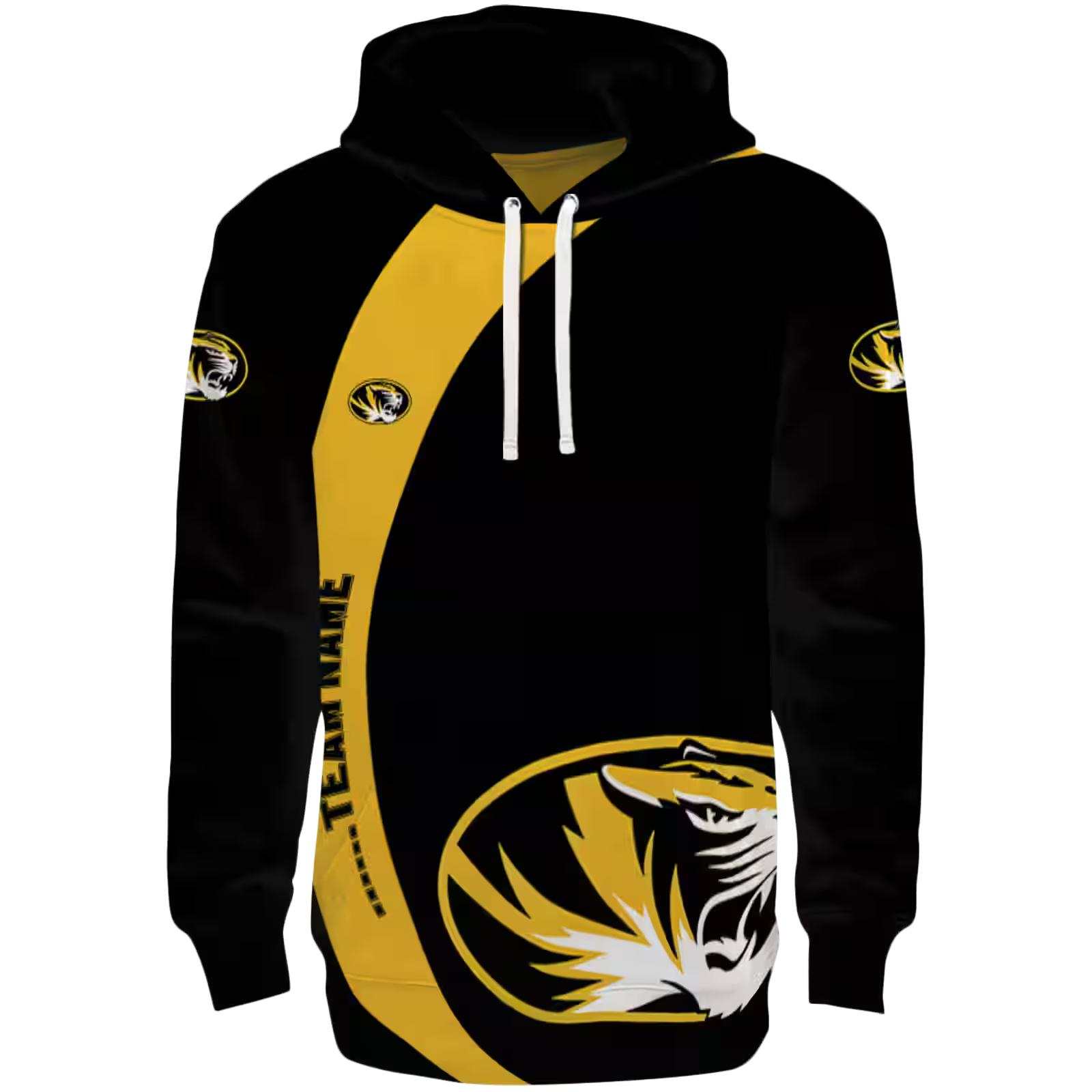 Personalized Missouri Tigers Minimalist Design Black Hoodie
