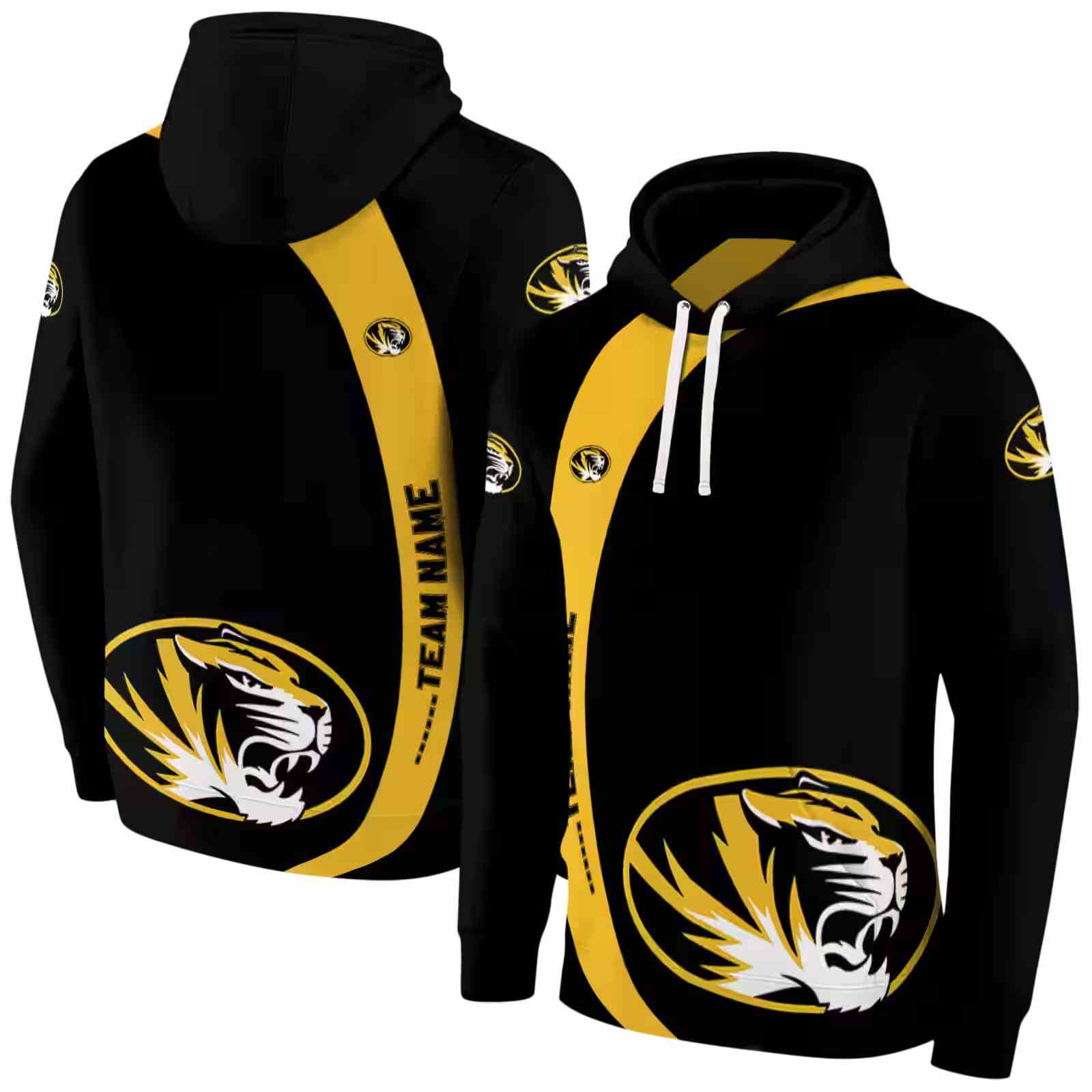 personalized missouri tigers minimalist design black hoodie fashion forward