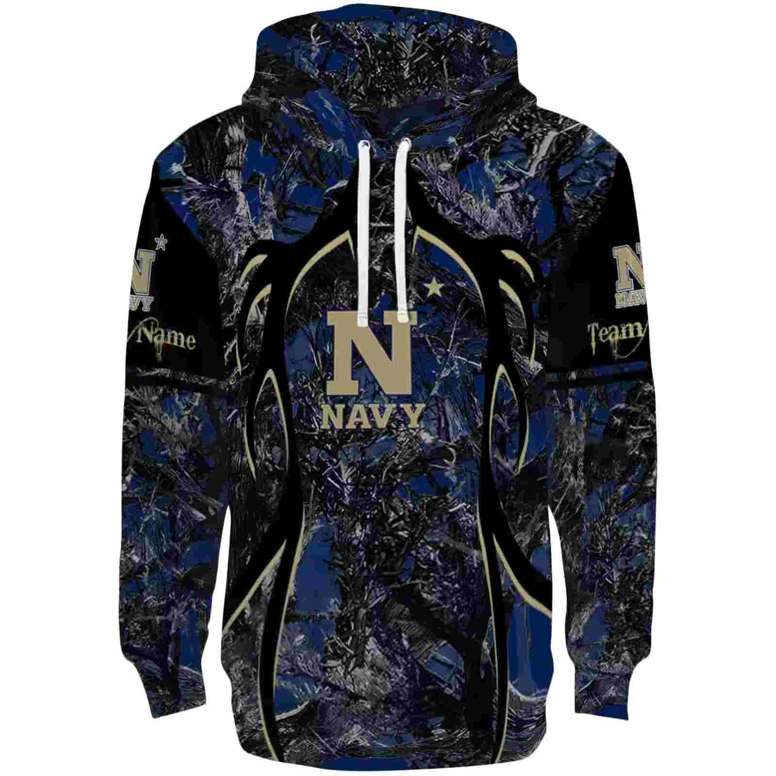 Personalized Navy Midshipmen Hunting Theme Blue Black Hoodie