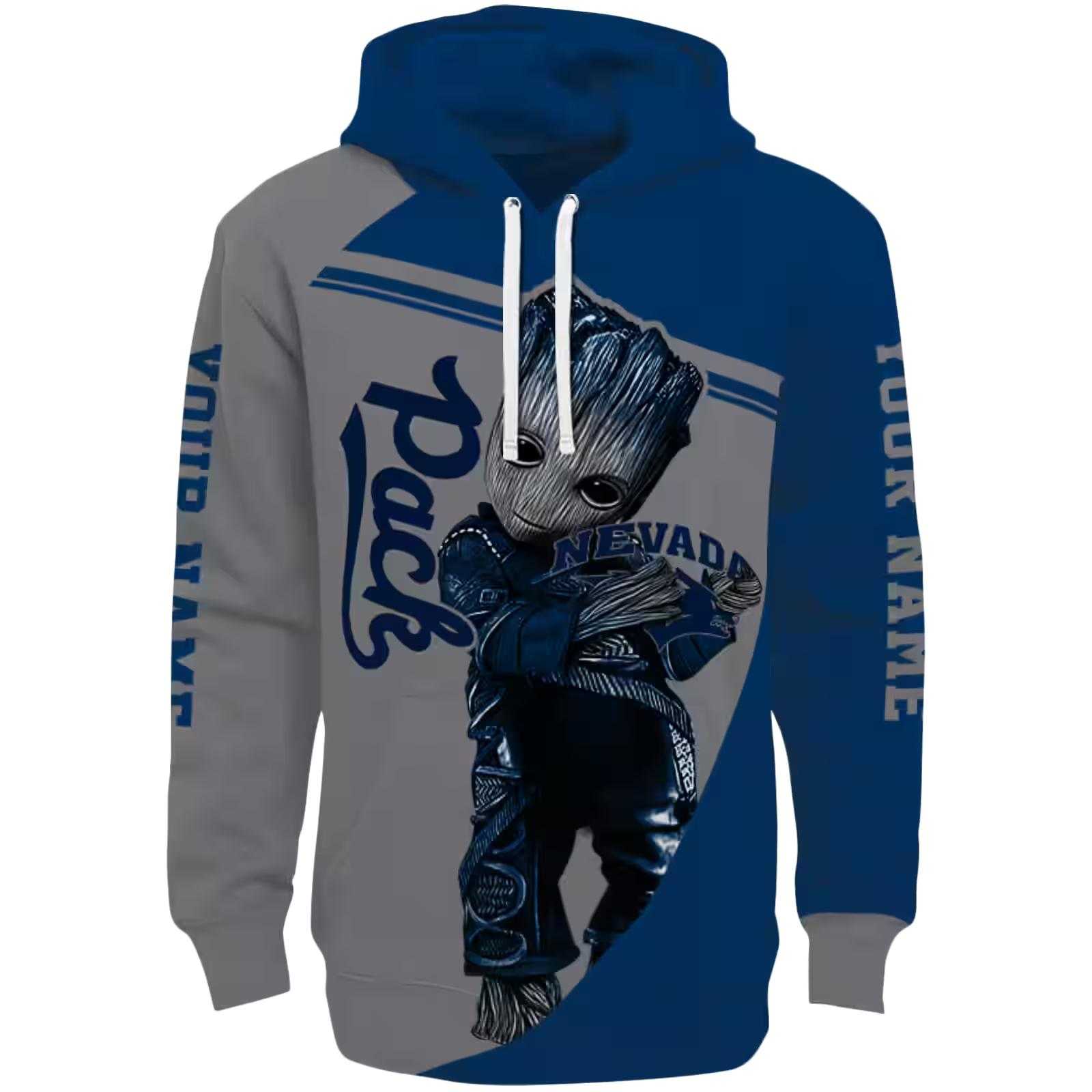 Personalized Nevada Wolf Pack Groot Blue Hoodie