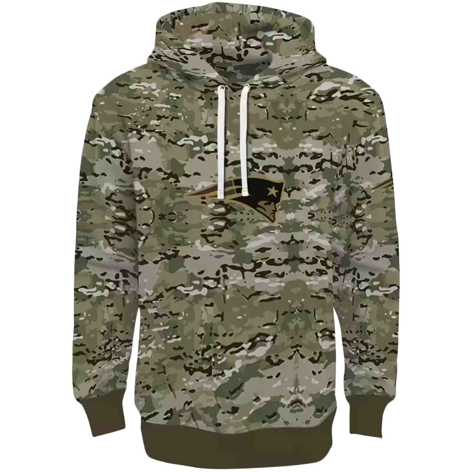 Personalized New England Patriots Military Style Hoodie