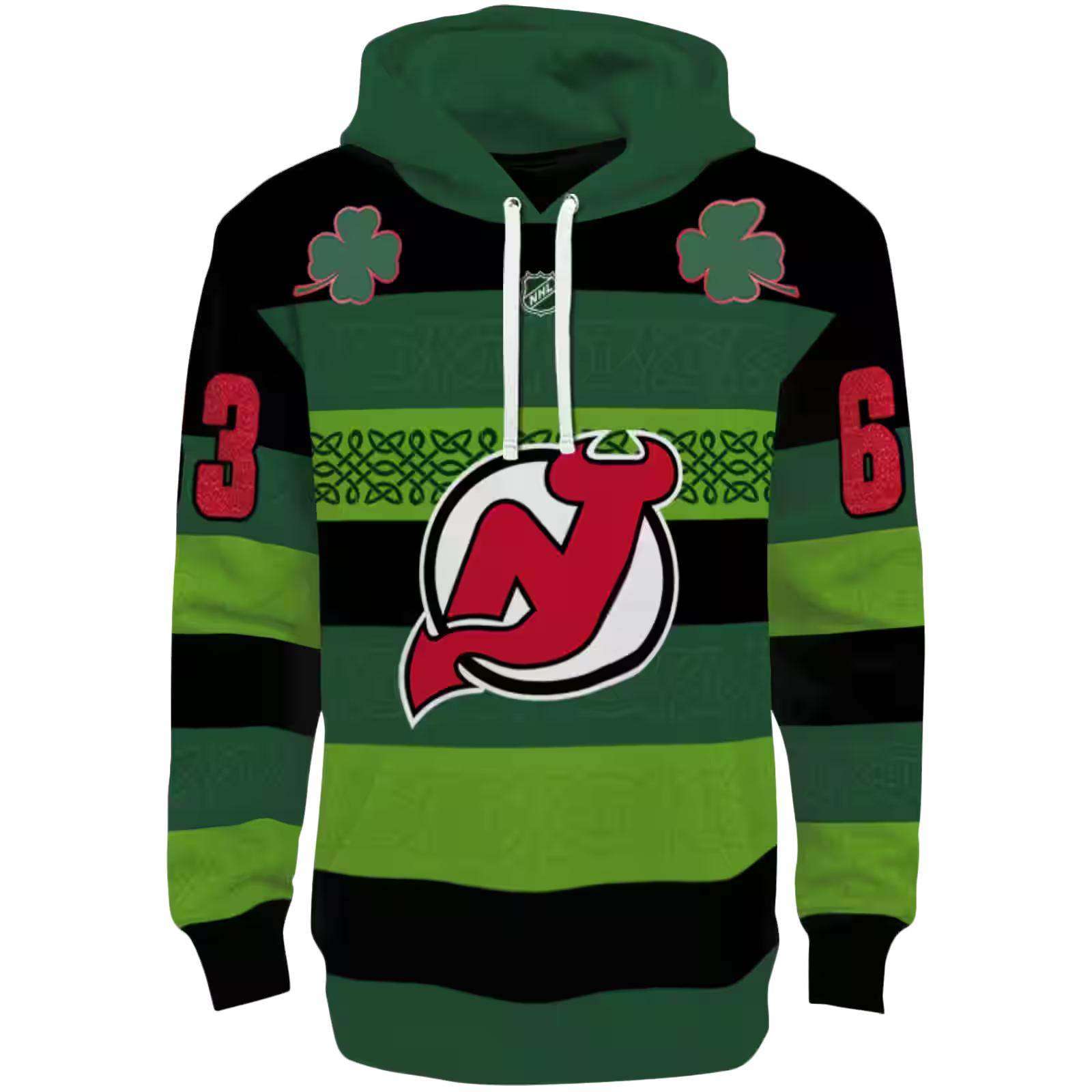 Personalized New Jersey Devils Celtic Patterns Green Hoodie