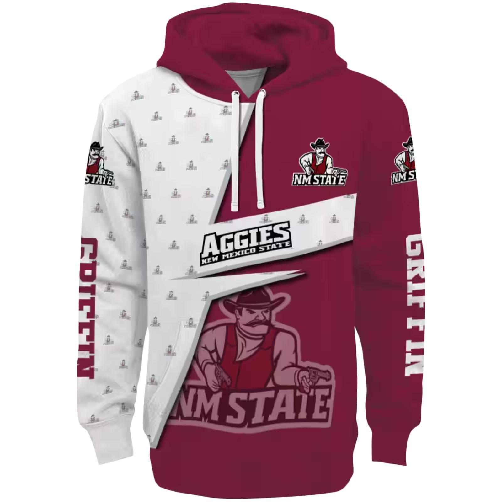 Personalized New Mexico State Aggies Abstract Shape Crimson Hoodie