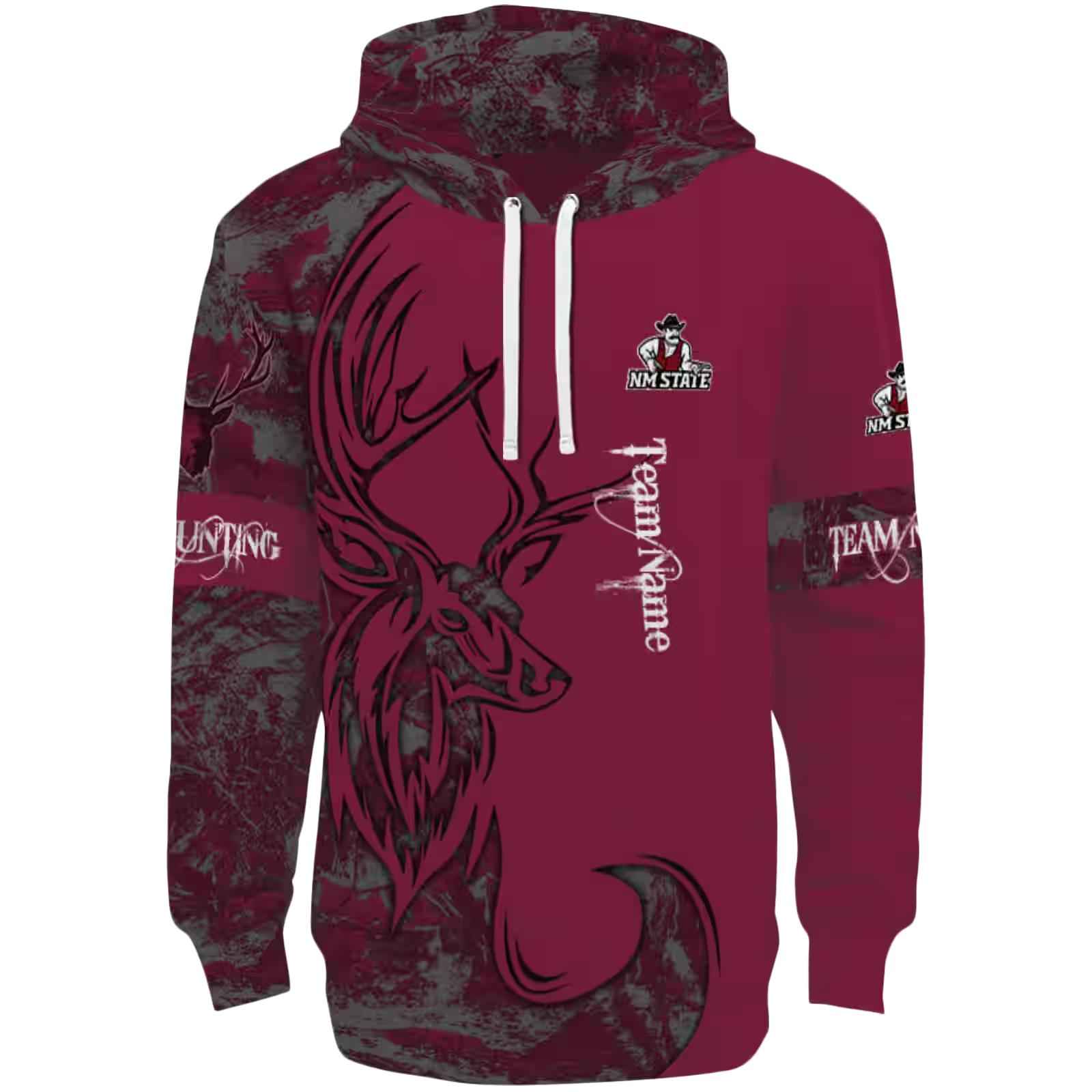 Personalized New Mexico State Aggies Deer Silhouette Crimson Hoodie