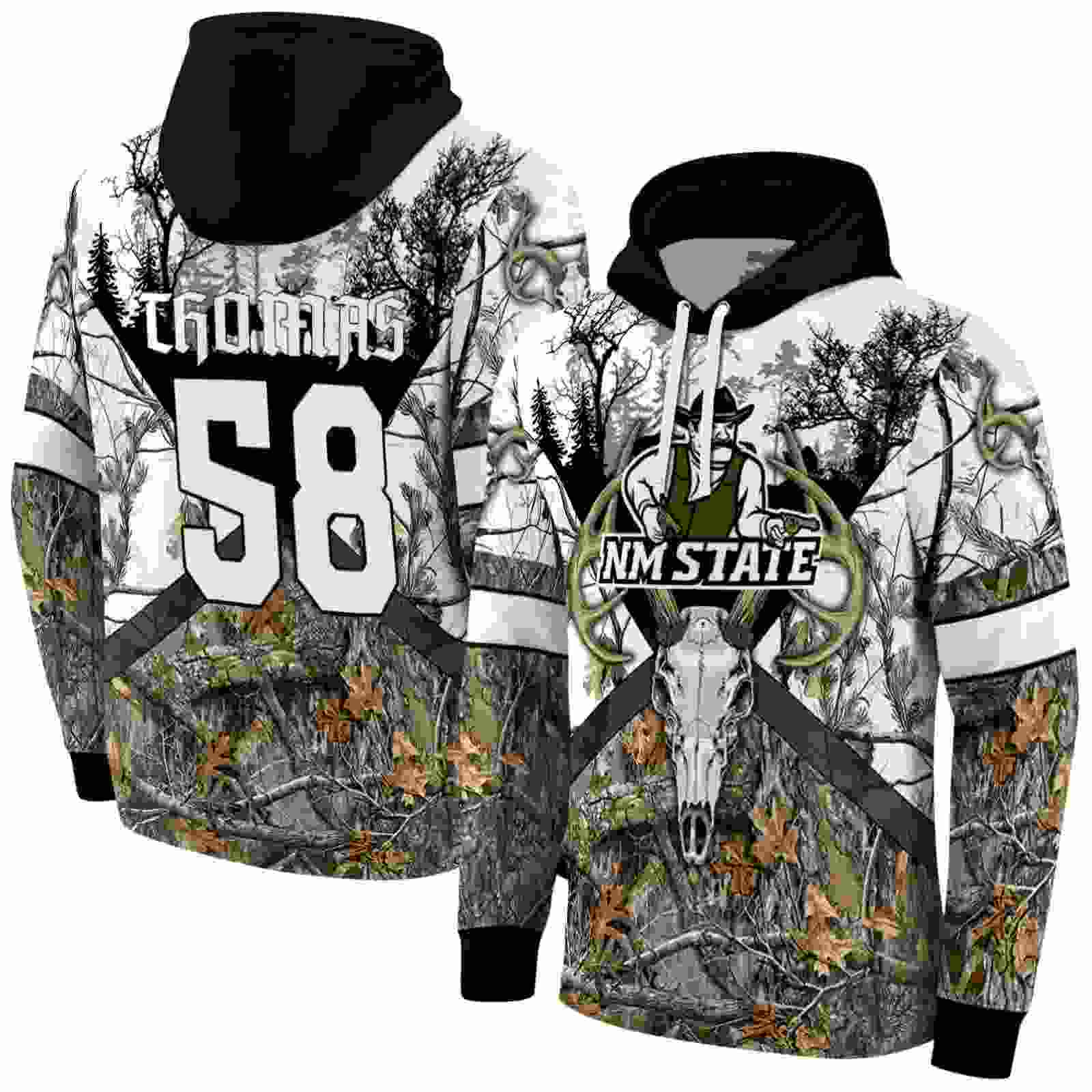 personalized new mexico state aggies forest silhouette hoodie fashion forward