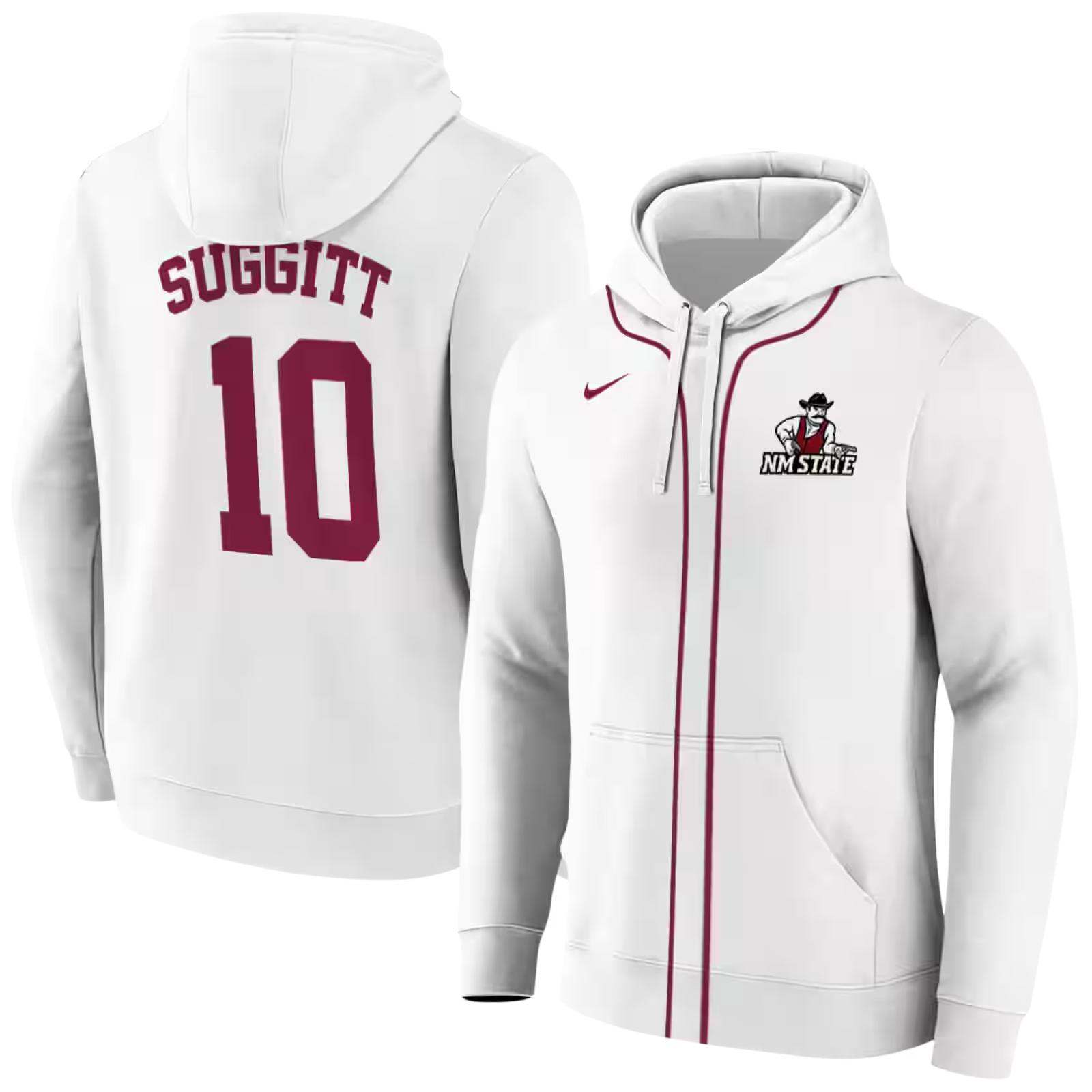 personalized new mexico state aggies sporty stripe white hoodie fashion forward