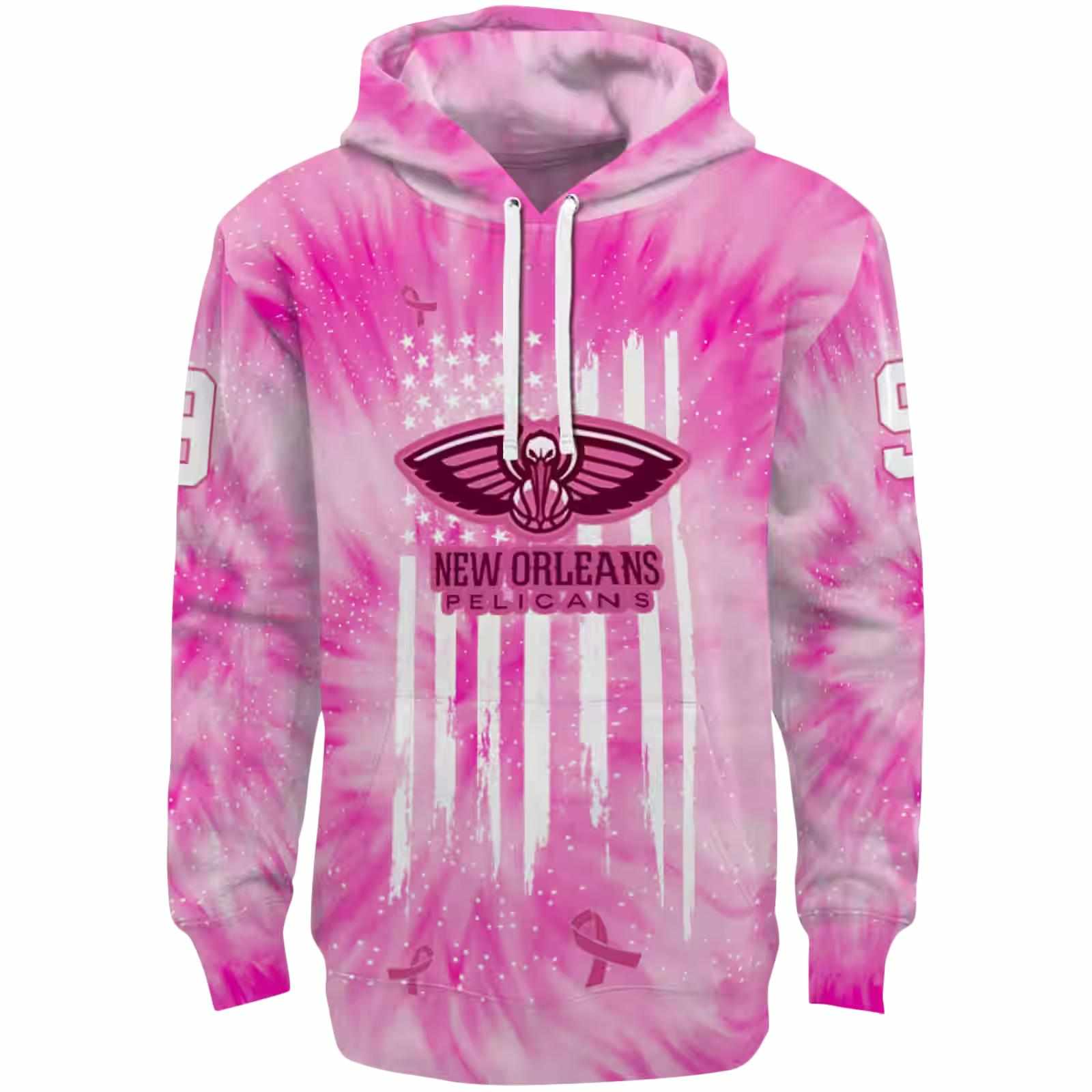 Personalized New Orleans Pelicans Cancer Support Pink Hoodie