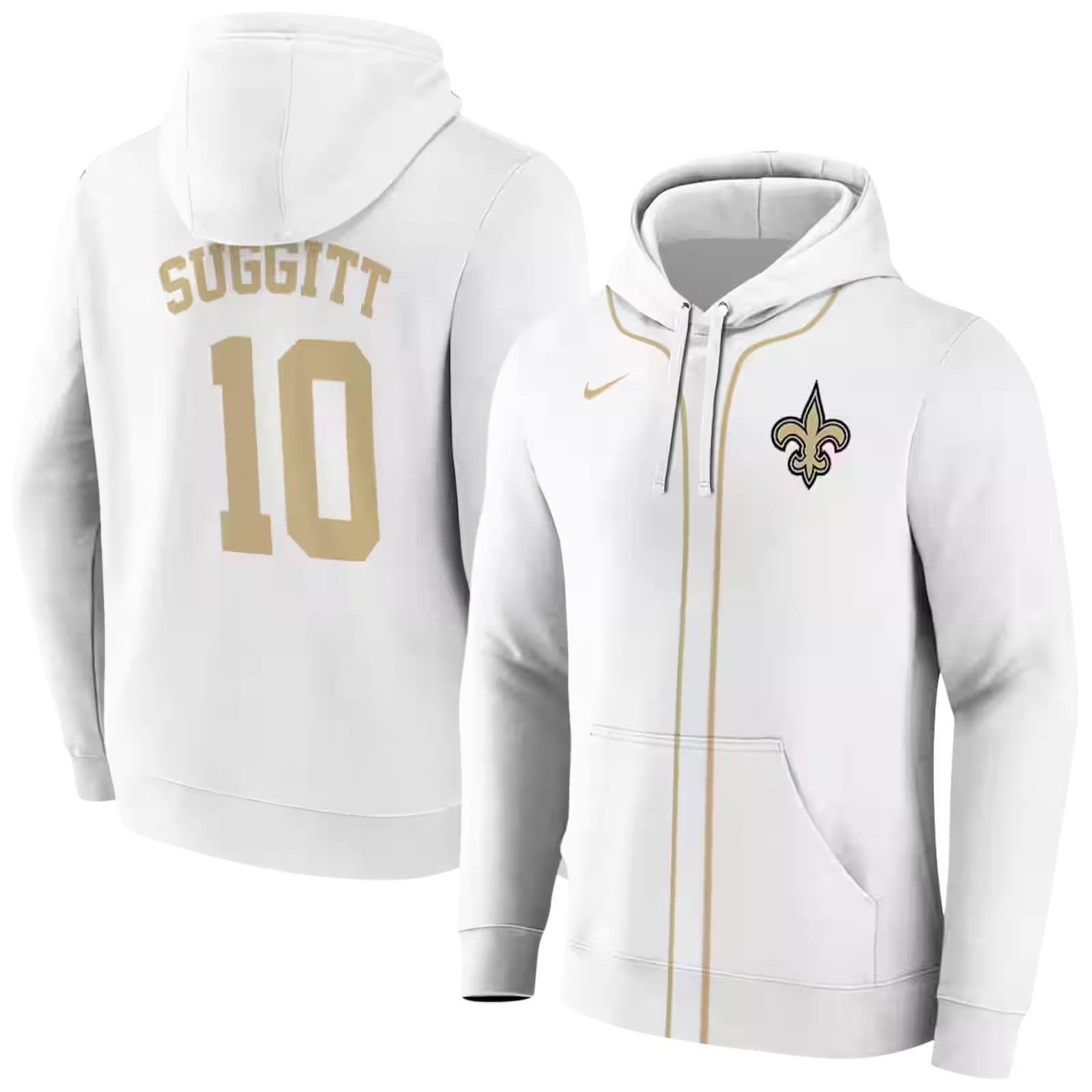 personalized new orleans saints sporty stripe white hoodie fashion forward