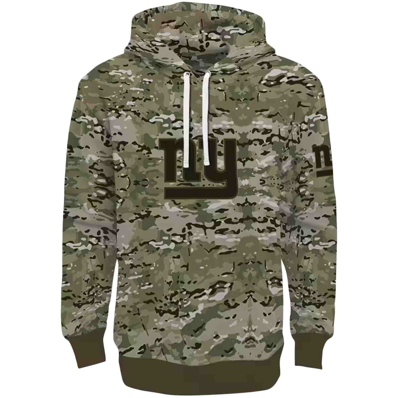 Personalized New York Giants Military Style Hoodie