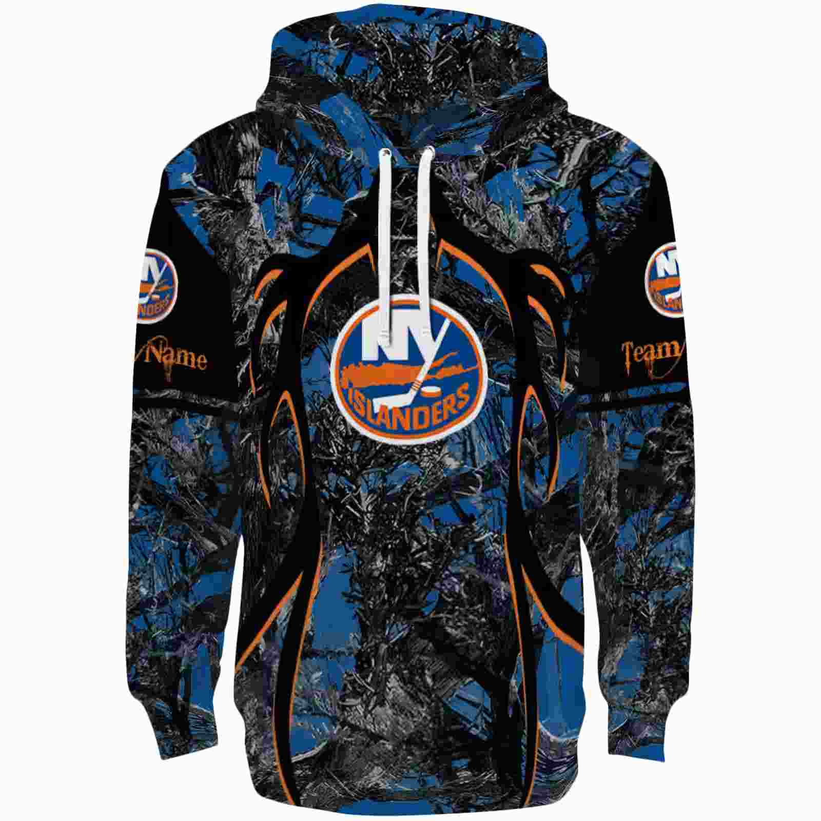 Personalized New York Islanders Hunting Theme Blue Black Hoodie