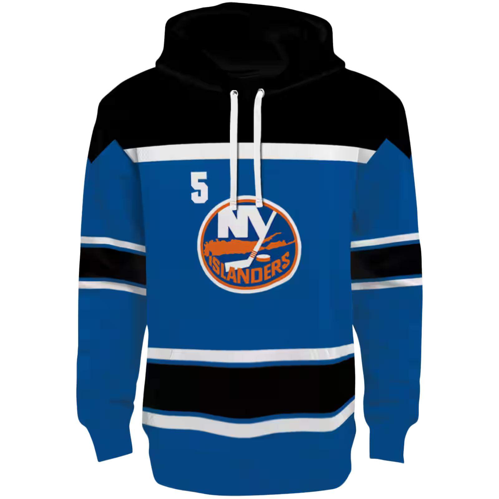 Personalized New York Islanders Striped Pattern Blue Hoodie