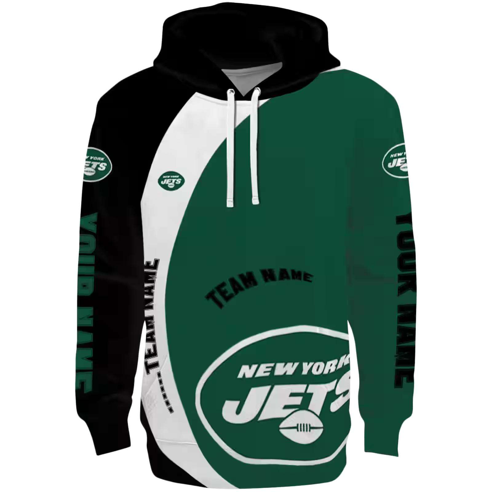 Personalized New York Jets Minimalist Design Green Black Hoodie