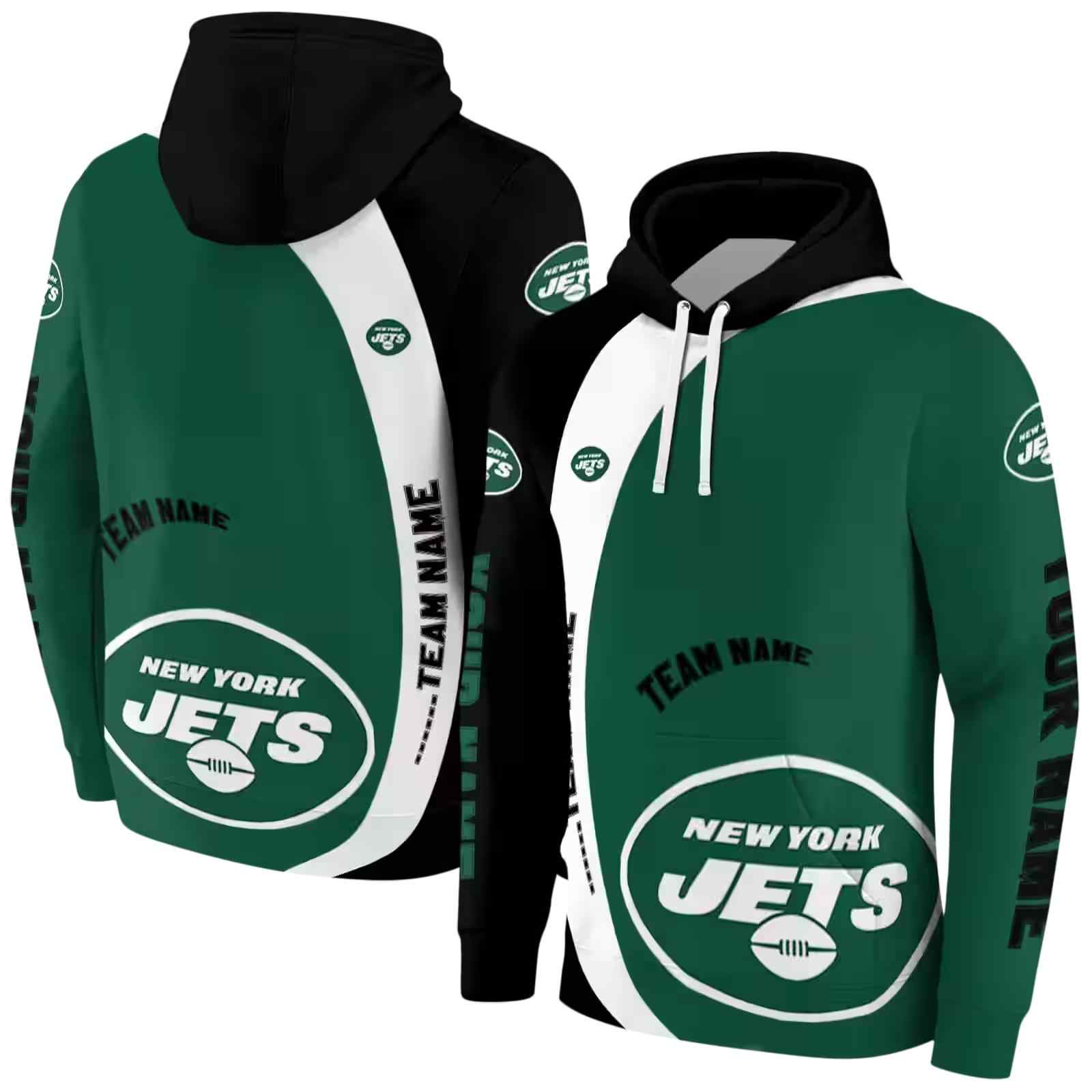 personalized new york jets minimalist design green black hoodie fashion forward