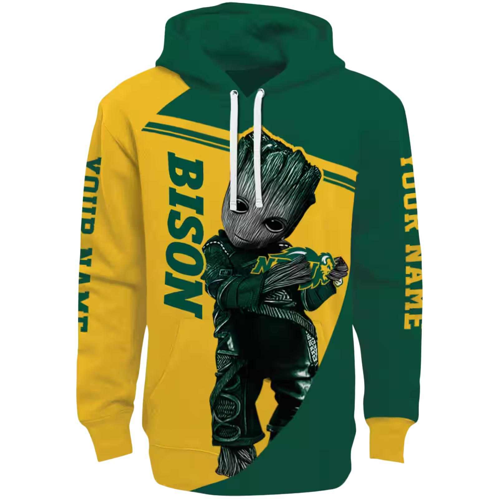 Personalized North Dakota State Bison Groot Green Hoodie