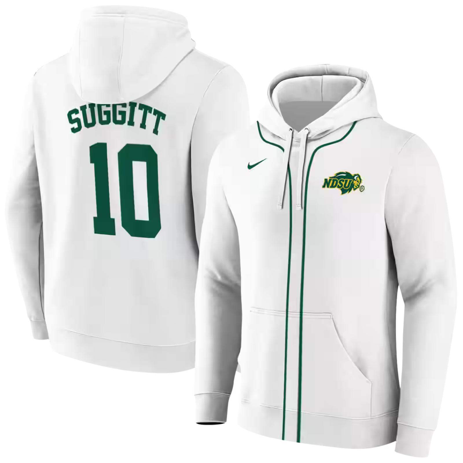 personalized north dakota state bison sporty stripe white hoodie fashion forward