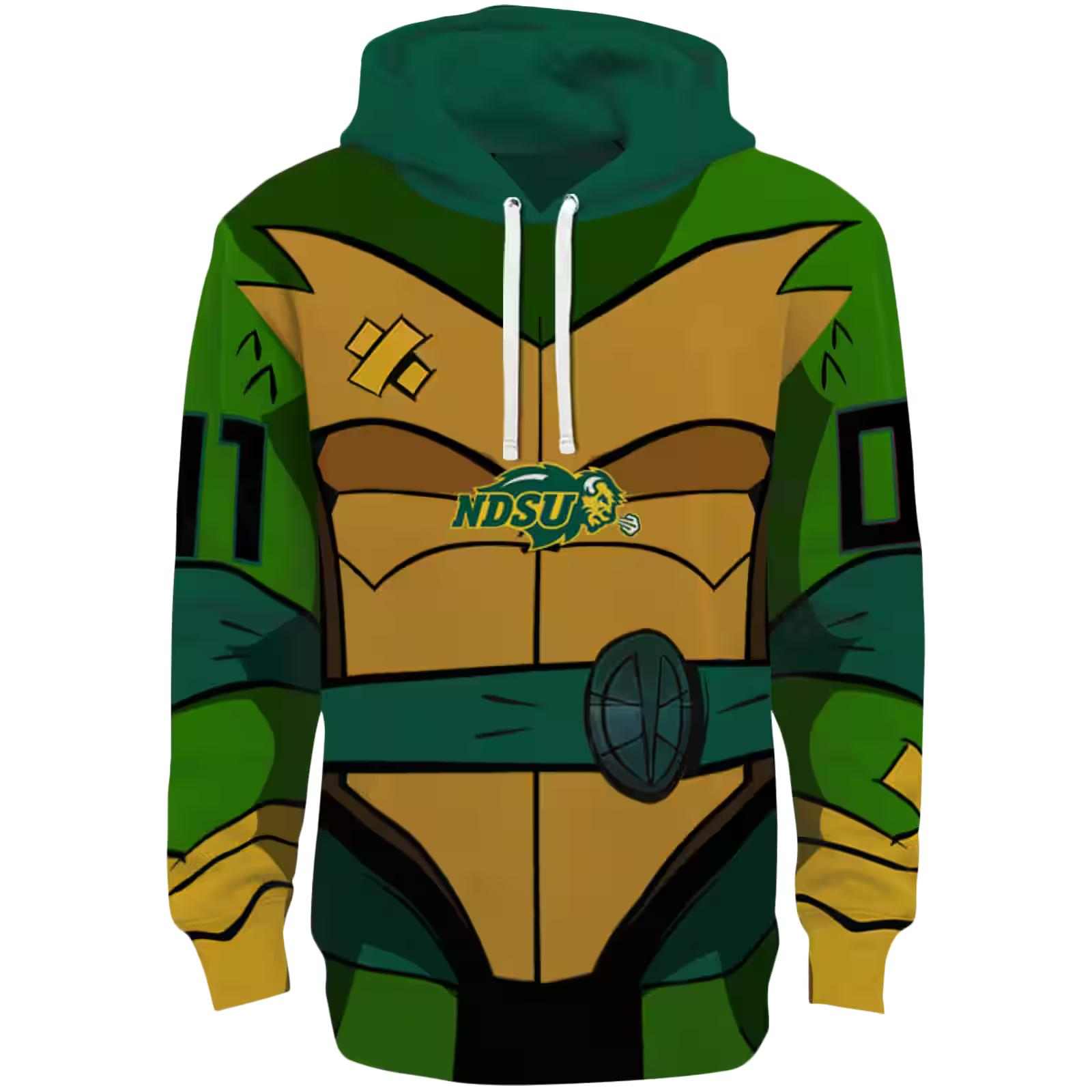 Personalized North Dakota State Bison Superhero Armor Green Hoodie