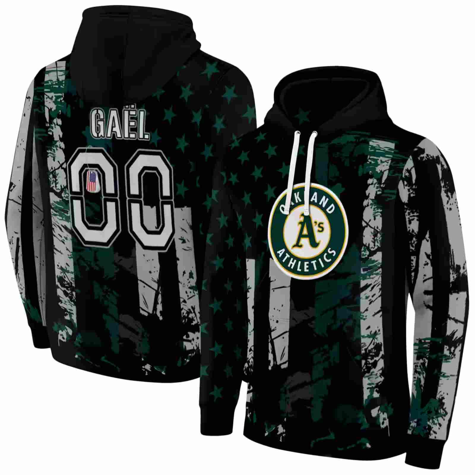 personalized oakland athletics distressed flag green black hoodie fashion forward