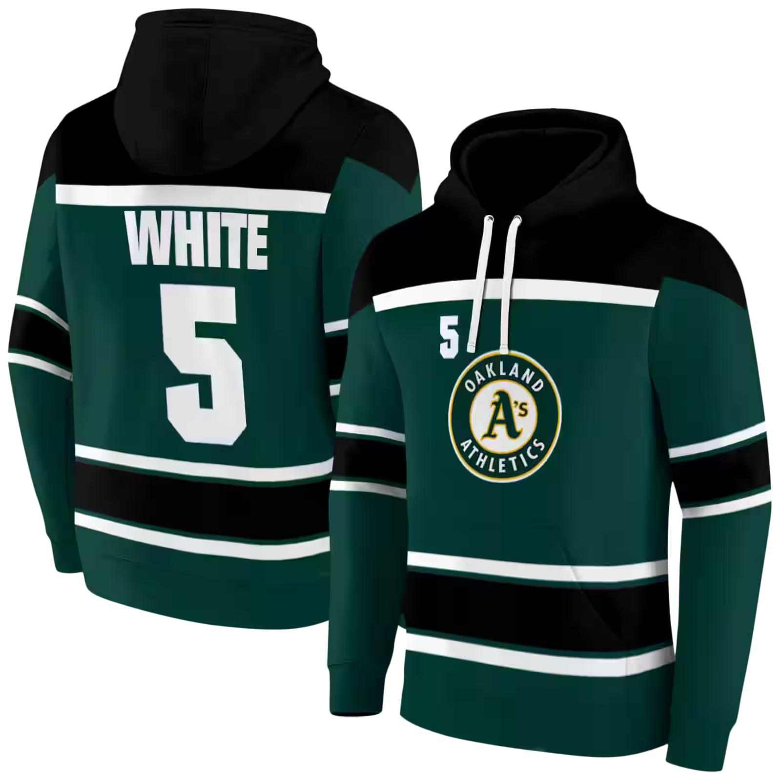 personalized oakland athletics striped pattern green hoodie fashion forward