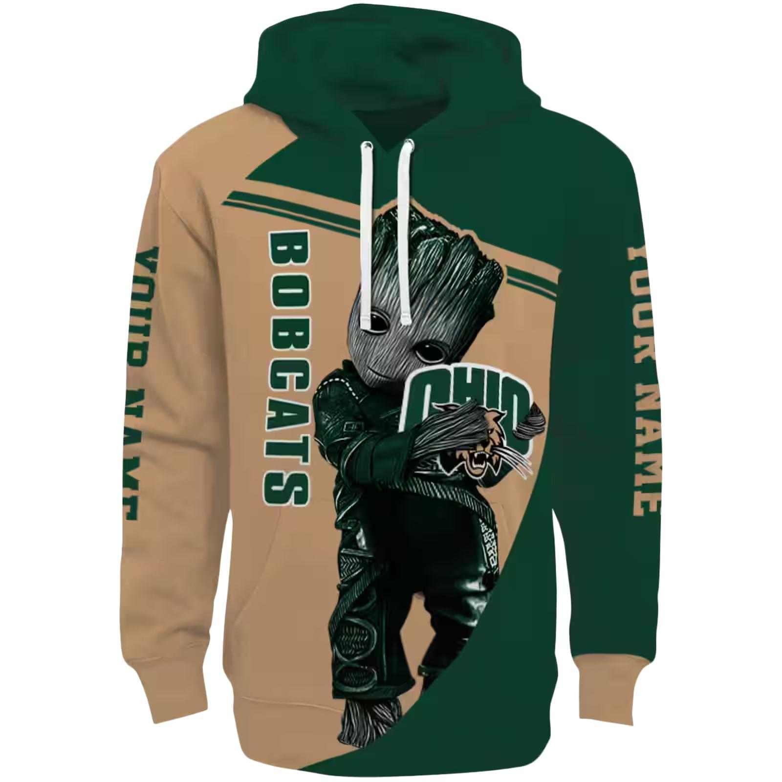 Personalized Ohio Bobcats Groot Green Hoodie