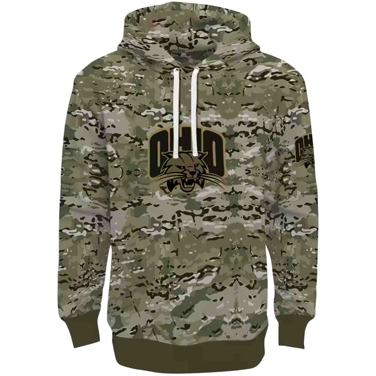 Personalized Ohio Bobcats Military Style Hoodie