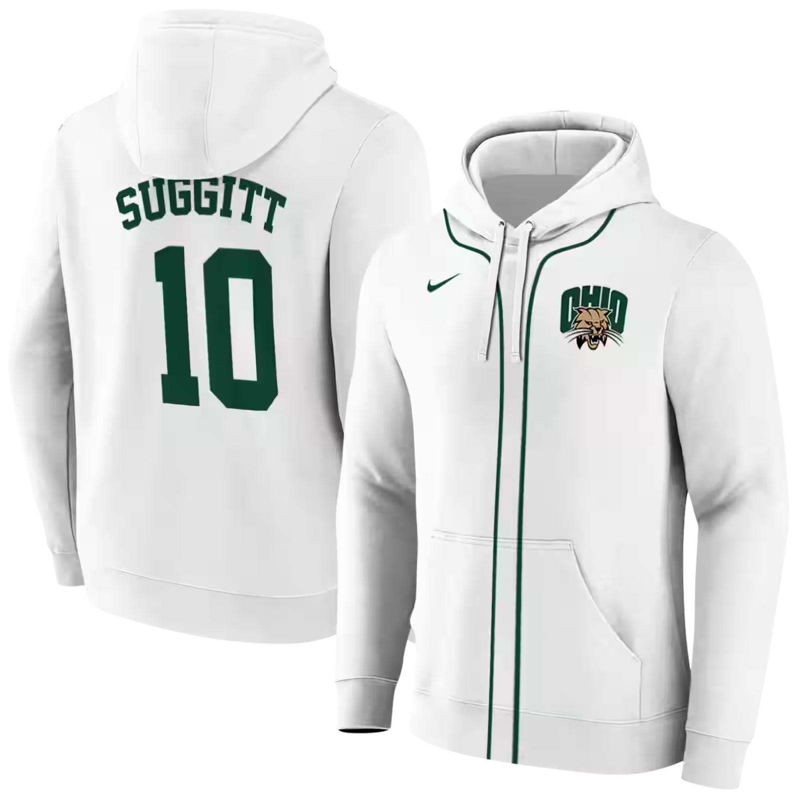 personalized ohio bobcats sporty stripe white hoodie fashion forward